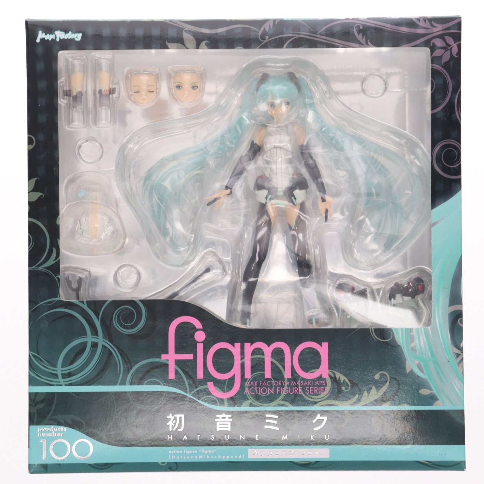 【中古即納】[FIG] figma(フィグマ) 100 初音ミク Append ver. 初音ミク・アペンド 完成品 可動フィギュア マックスファクトリー(20110906)