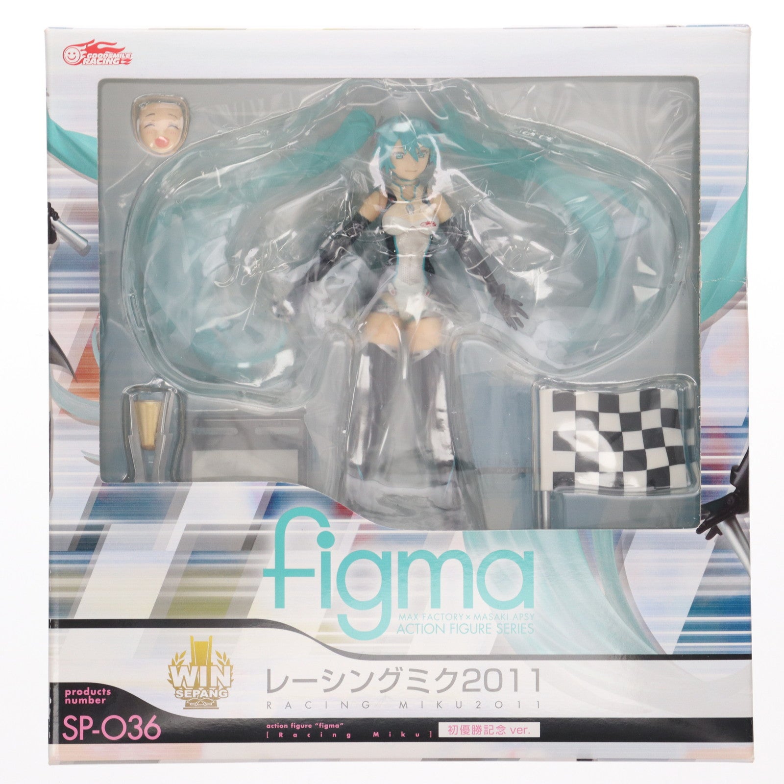 【中古即納】[FIG] ボーナスパーツ付属 figma(フィグマ) SP-036 レーシングミク 2011初優勝記念 ver. 初音ミクGTプロジェクト 完成品 可動フィギュア GSR&Studie with TeamUKYO個人スポンサー特典 グッドスマイルレーシング(20111231)