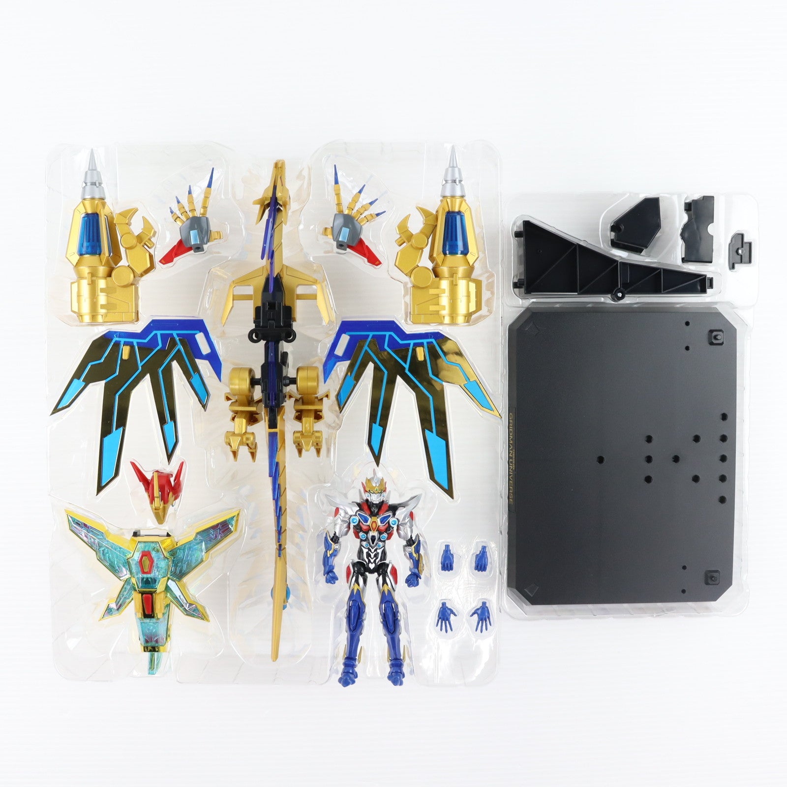 【中古即納】[FIG] 専用スリーブ付属 THE合体 グリッドマン(Universe Fighter)&ビッグゴルドバーン 劇場版『グリッドマン ユニバース』 完成品 可動フィギュア GOODSMILE ONLINE SHOP&TSUBURAYA STORE ONLINE限定 グッドスマイルカンパニー(20240130)