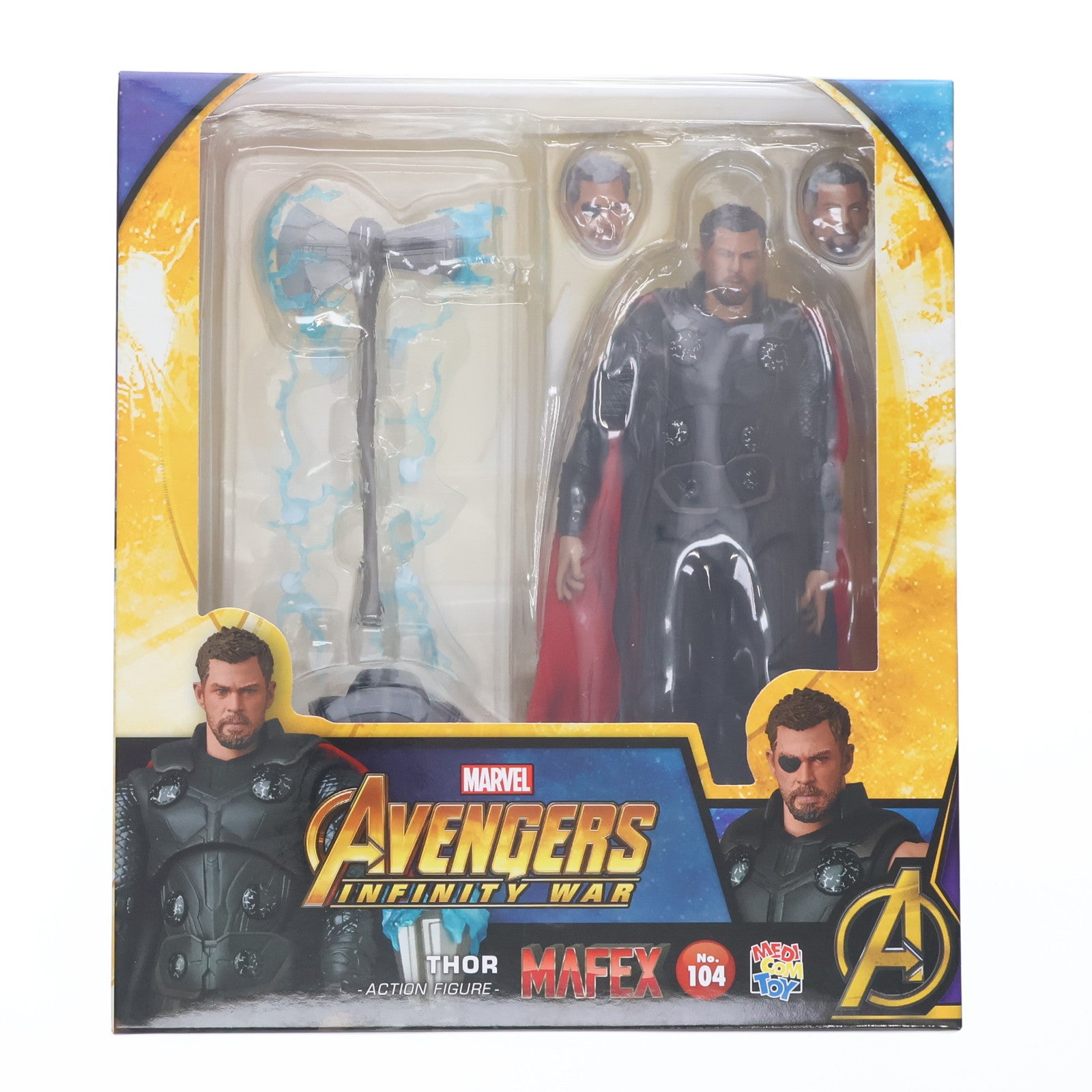 【中古即納】[FIG] マフェックス No.104 MAFEX THOR(ソー) AVENGERS INFINITY WAR(アベンジャーズ/インフィニティ・ウォー) 完成品 可動フィギュア メディコム・トイ(20200531)