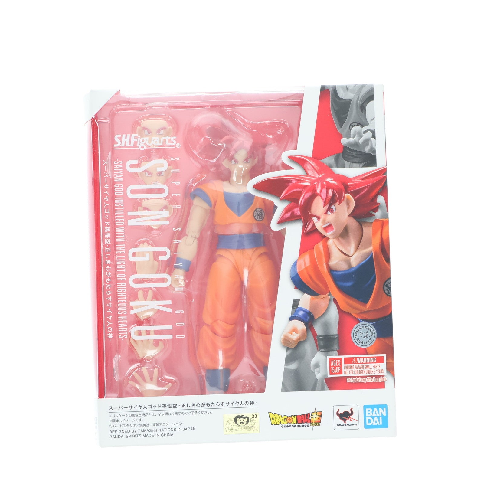 【中古即納】[FIG] (再販) S.H.Figuarts(フィギュアーツ) スーパーサイヤ人ゴッド孫悟空-正しき心がもたらすサイヤ人の神- ドラゴンボール超(スーパー) 完成品 可動フィギュア バンダイスピリッツ(20250412)
