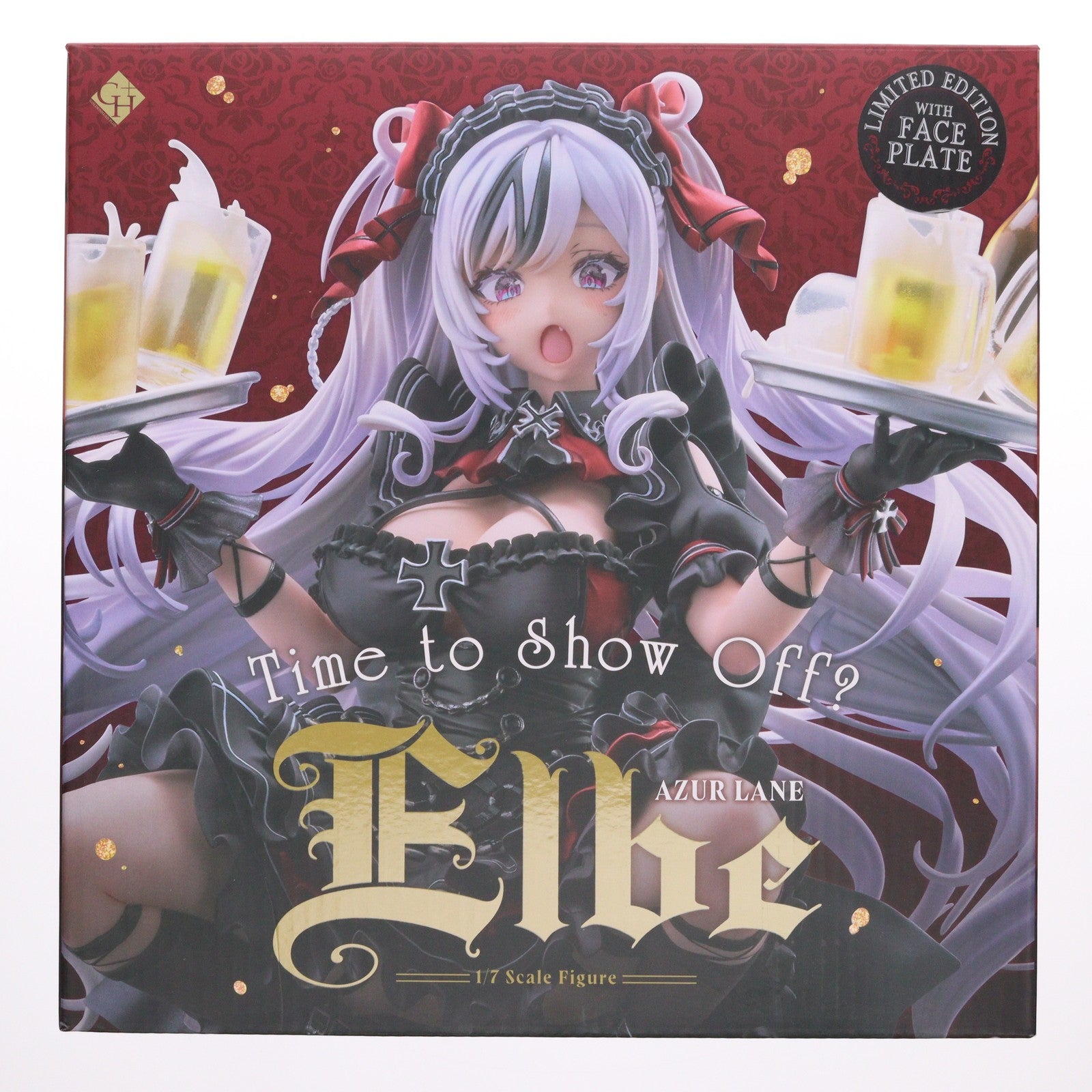 【中古即納】[FIG] ポスター無しフェイスパーツ付属 エルベ 見せ場訪れず? あみあみ限定版 アズールレーン 1/7 完成品 フィギュア GOLDENHEAD+(ゴールデンヘッドプラス)(20250731)