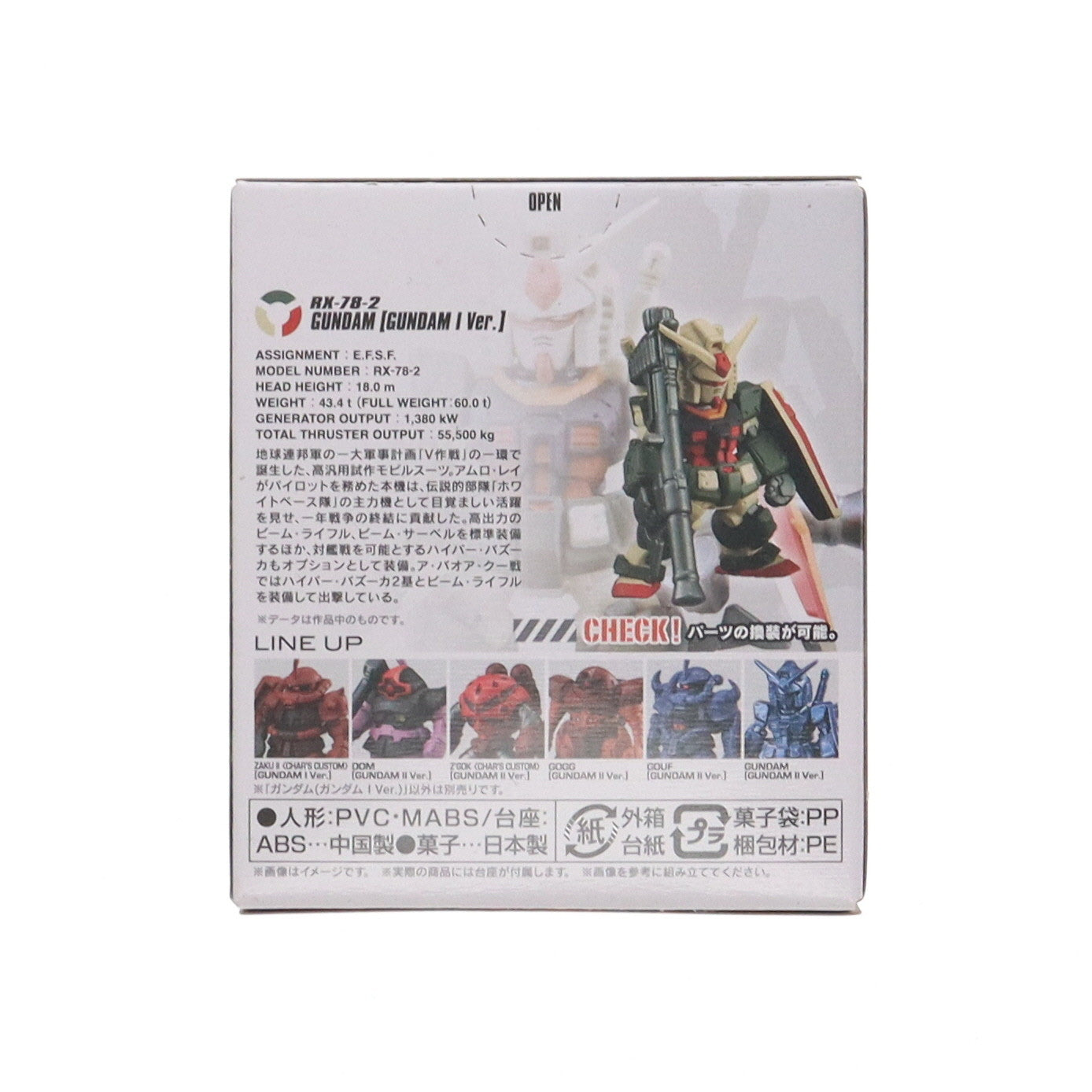 【中古即納】[FIG] (単品)(食玩) ガンダム(ガンダムIver.) FW GUNDAM CONVERGE(ガンダムコンバージ) ♯MOVIE VISUAL SELECTION 機動戦士ガンダム フィギュア バンダイ(20240930)