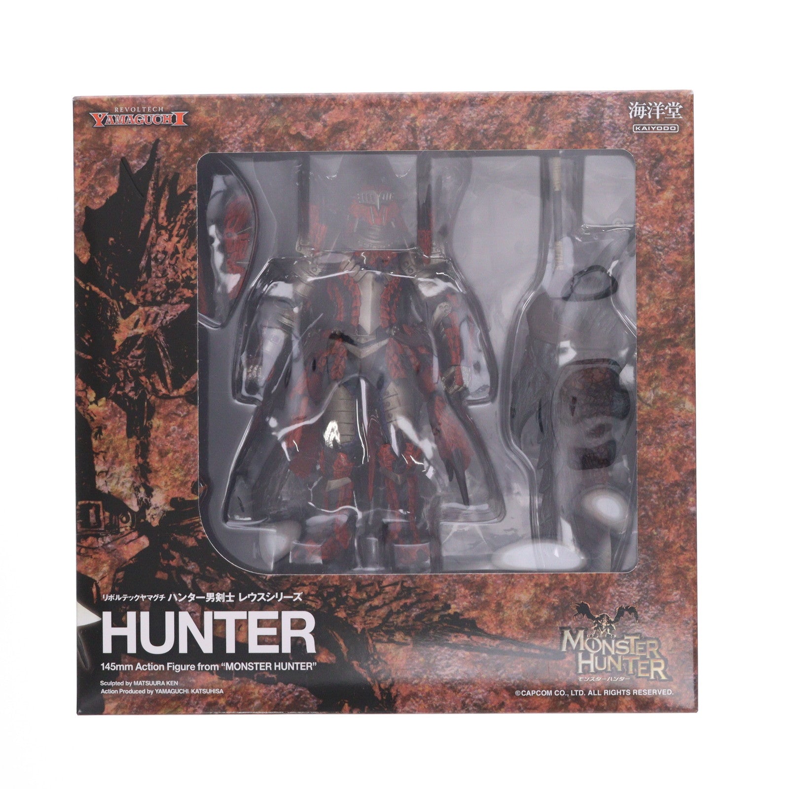 【中古即納】[FIG] リボルテックヤマグチ ハンター男剣士 レウスシリーズ モンスターハンター 完成品 可動フィギュア 海洋堂オンラインストア&ホビーロビー東京/門真限定 海洋堂(20220531)