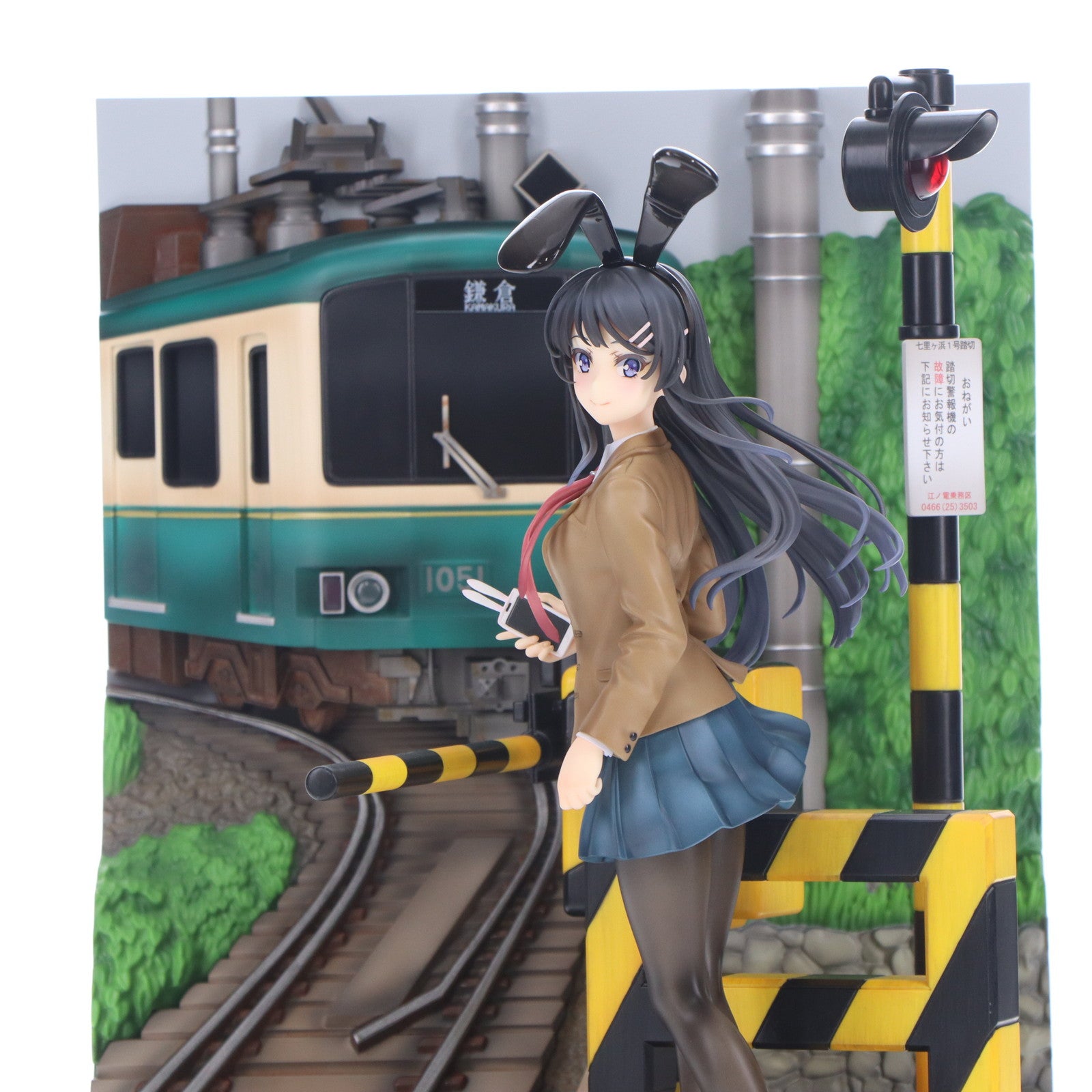 【中古即納】[FIG] eStream Store限定 SHIBUYA SCRAMBLE FIGURE 桜島麻衣(さくらじままい) -江ノ電 Ver.- 青春ブタ野郎はバニーガール先輩の夢を見ない 1/7 完成品 フィギュア eStream/アルファサテライト(20220531)