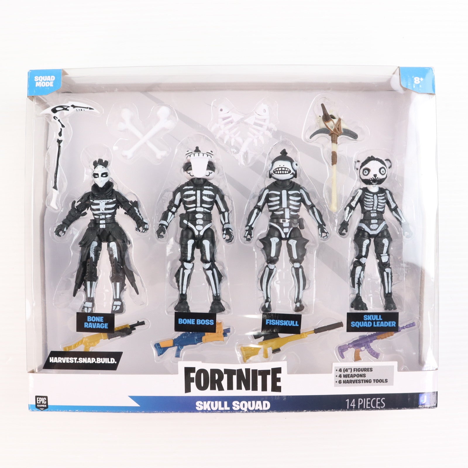 【中古即納】[FIG] スクワッド・モード スカルスクワッド(4パック) フォートナイト 完成品 4インチ・アクションフィギュア Jazwares(ジャズウェアズ)(20220829)