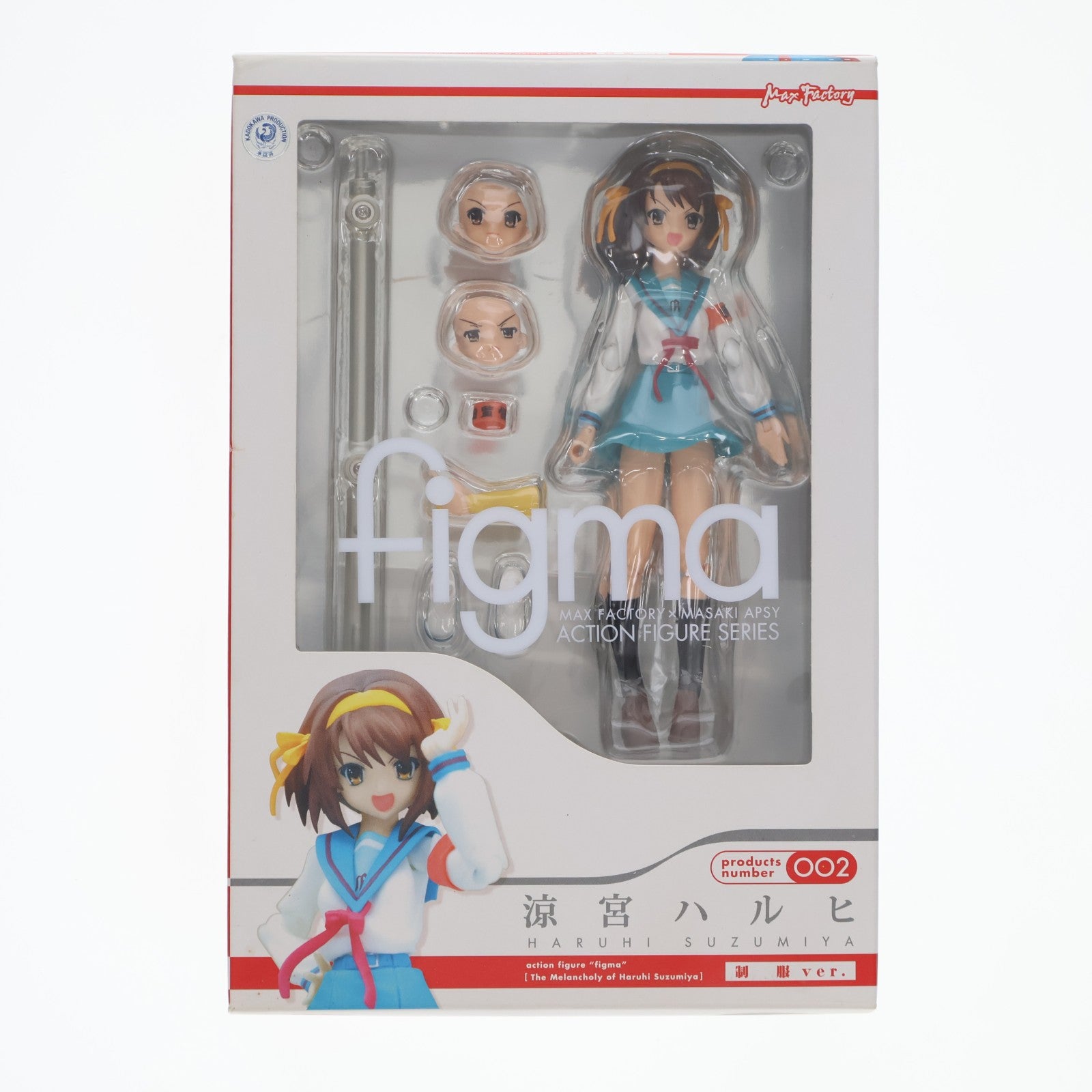 【中古即納】[FIG] figma(フィグマ) 002 涼宮ハルヒ(すずみやはるひ) 制服ver. 涼宮ハルヒの憂鬱 完成品 可動フィギュア マックスファクトリー(20080430)