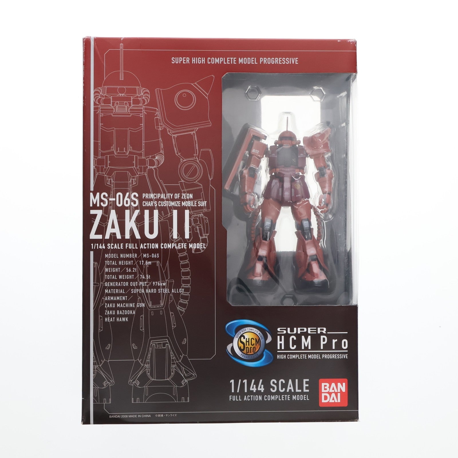 【中古即納】[FIG] SUPER HCM-Pro MS-06S シャア専用ザク 機動戦士ガンダム 1/144 完成品 可動フィギュア バンダイ(20080309)