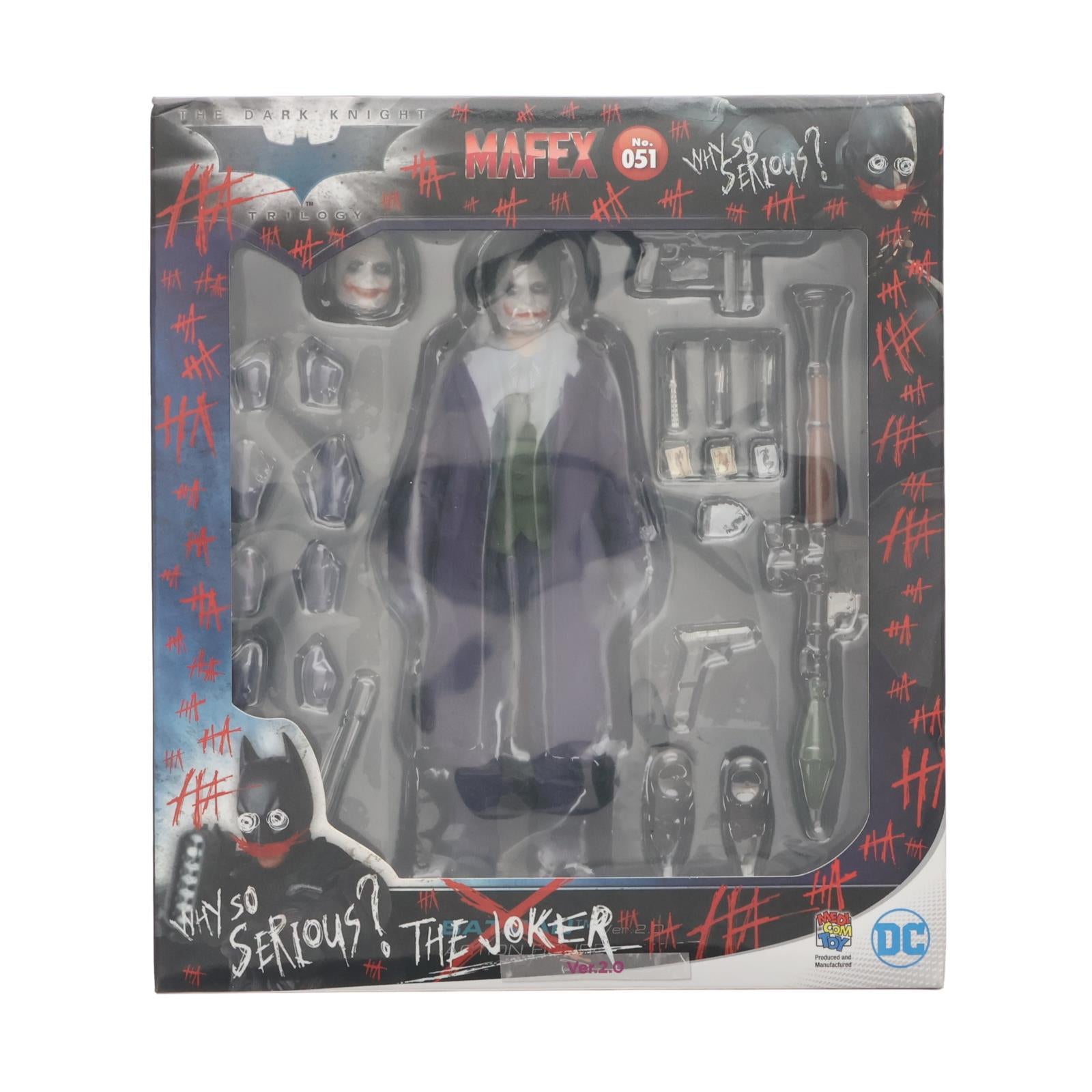 【中古即納】[FIG] マフェックス No.051 MAFEX THE JOKER(ジョーカー) Ver.2.0 THE DARK KNIGHT(ダークナイト) 完成品 可動フィギュア メディコム・トイ(20200119)