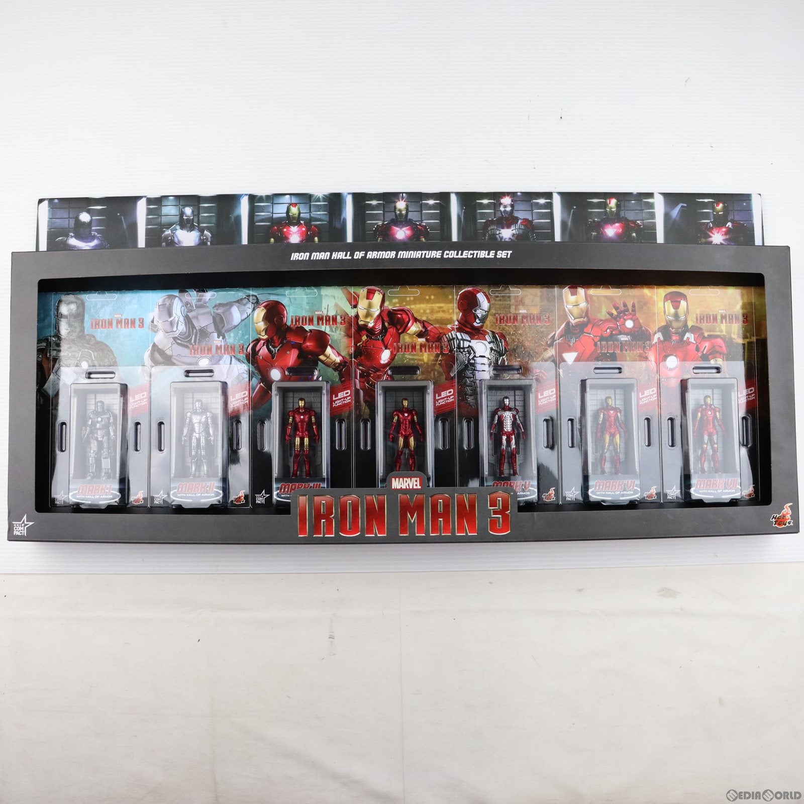 【中古即納】[FIG] ムービー・マスターピース ホール・オブ・アーマー(7体セット/ノーカットパッケージ) アイアンマン3 完成品 COMPACT ミニフィギュア(MMSC012) ホットトイズ(20191231)
