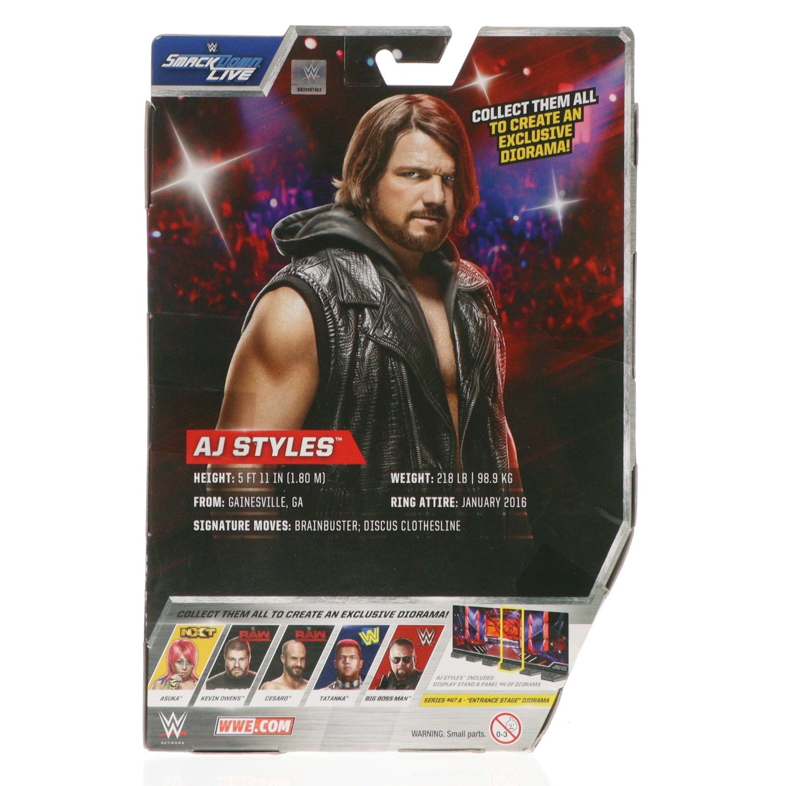 【中古即納】[FIG] AJスタイルズ WWE(ワールド・レスリング・エンターテイメント) エリートコレクション シリーズ 47 A スマックダウンライブ 完成品 アクションフィギュア マテル(20161231)