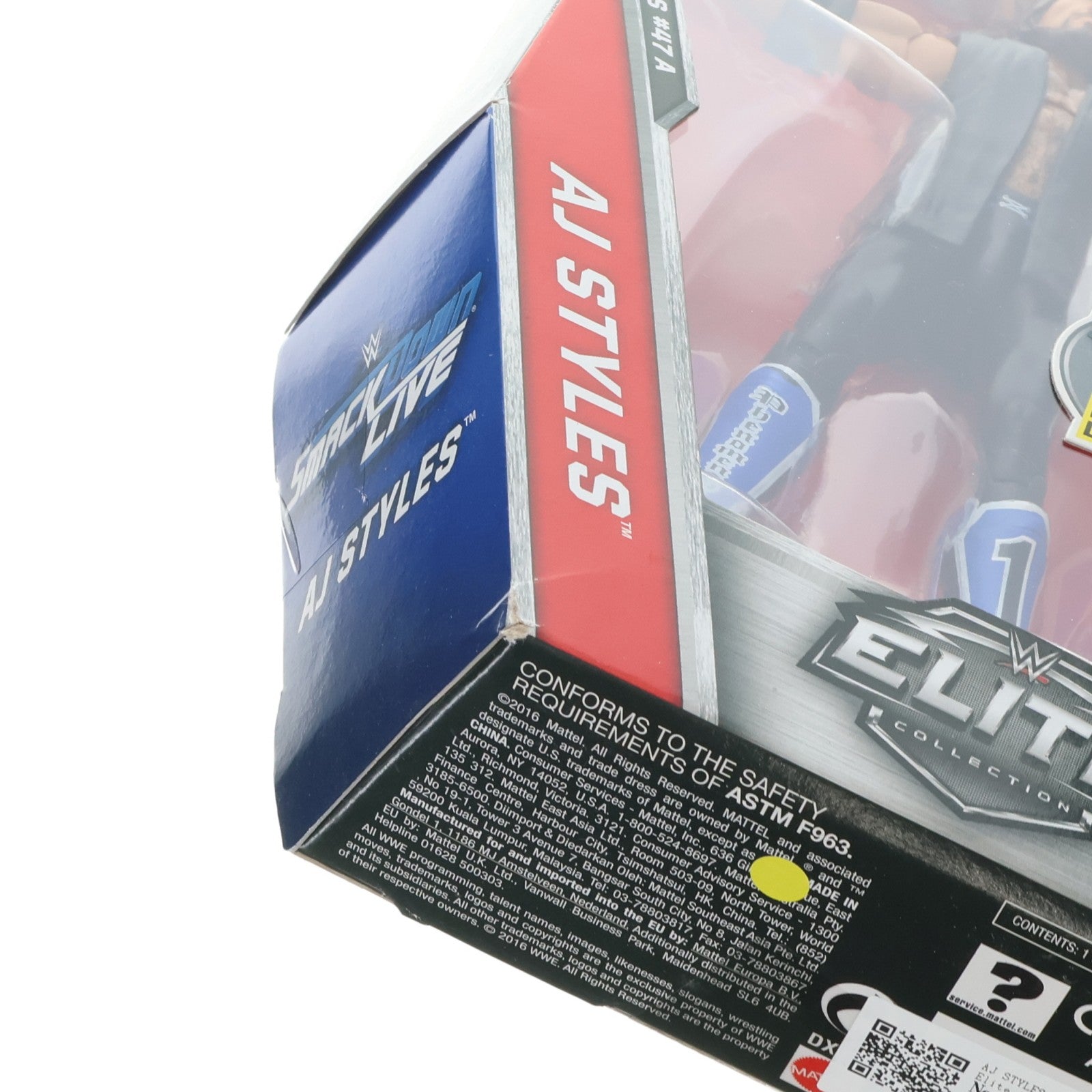 【中古即納】[FIG] AJスタイルズ WWE(ワールド・レスリング・エンターテイメント) エリートコレクション シリーズ 47 A スマックダウンライブ 完成品 アクションフィギュア マテル(20161231)