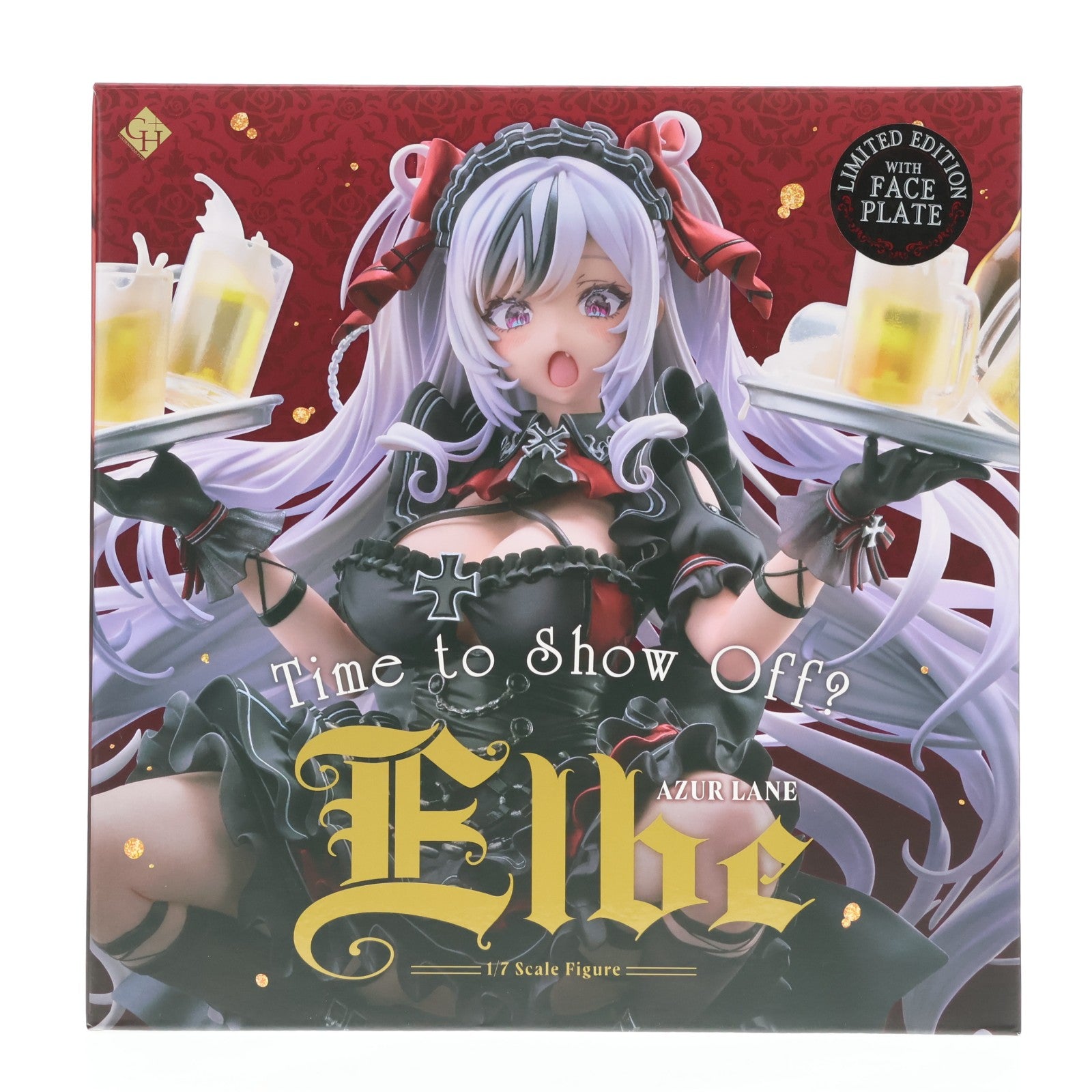 【中古即納】[FIG] ポスター無しフェイスパーツ付属 エルベ 見せ場訪れず～ あみあみ限定版 アズールレーン 1/7 完成品 フィギュア GOLDENHEAD+(ゴールデンヘッドプラス)(20250731)