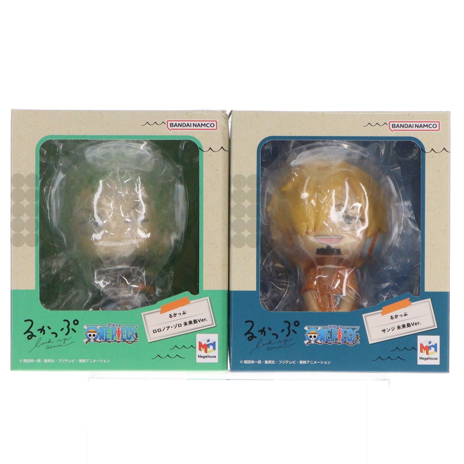 【中古即納】[FIG] プレミアムバンダイ&東映アニメーションオフィシャルストア限定特典付属 るかっぷ ロロノア・ゾロ 未来島Ver.&サンジ 未来島Ver. セット 限定巾着付き ONE PIECE(ワンピース) 完成品 フィギュア メガハウス(20250828)