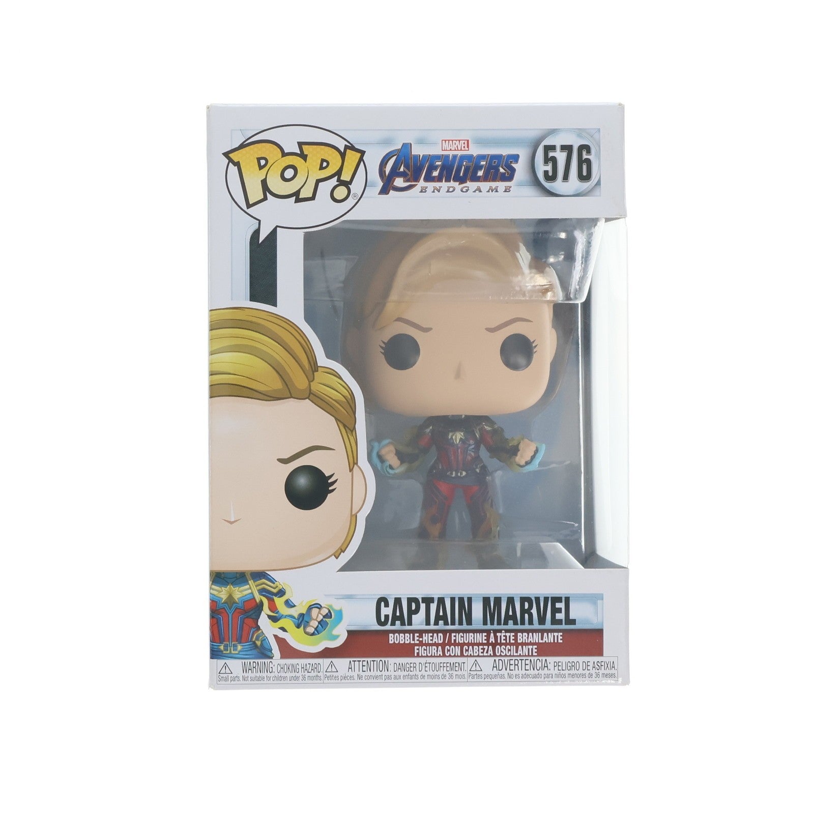 【中古即納】[FIG] POP! Marvel Series #576 キャプテン・マーベル(ショートヘア版) アベンジャーズ/エンドゲーム 完成品 フィギュア FUNKO(ファンコ)(20191231)
