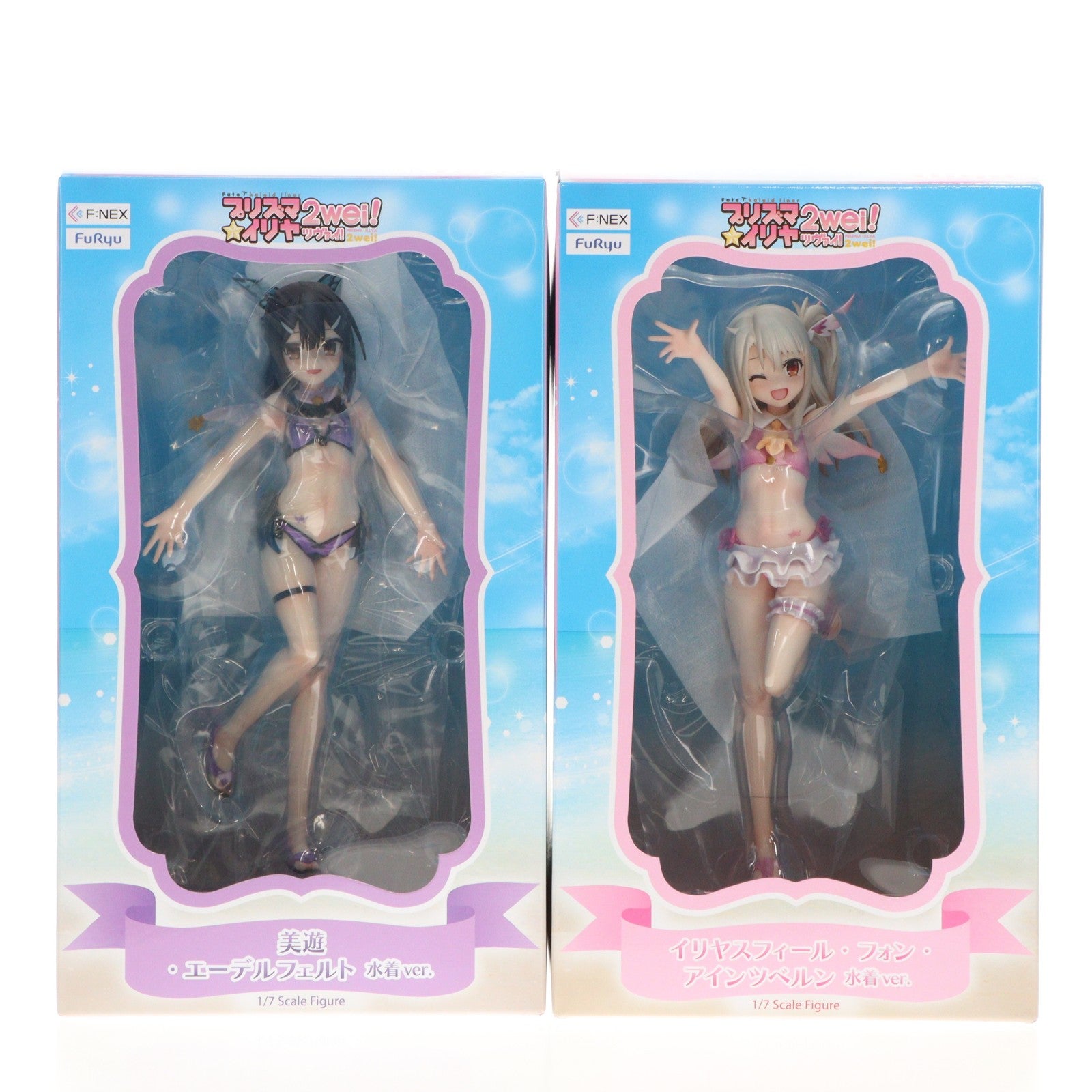 【中古即納】[FIG] FURYU HOBBY MALL限定 イリヤ&美遊 水着ver. スペシャルセット Fate/kaleid liner(フェイト/カレイドライナー) プリズマ☆イリヤ ツヴァイ! 1/7 完成品 フィギュア フリュー(20250212)