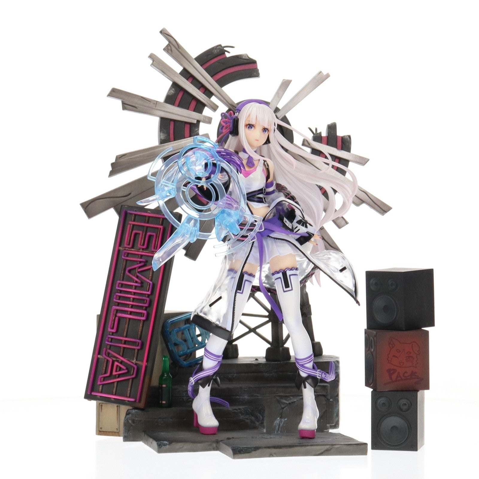 【中古即納】[FIG] eStream Store限定 SHIBUYA SCRAMBLE FIGURE エミリア -Neon City Ver.- Re:ゼロから始める異世界生活 1/7 完成品 フィギュア eStream(20220630)