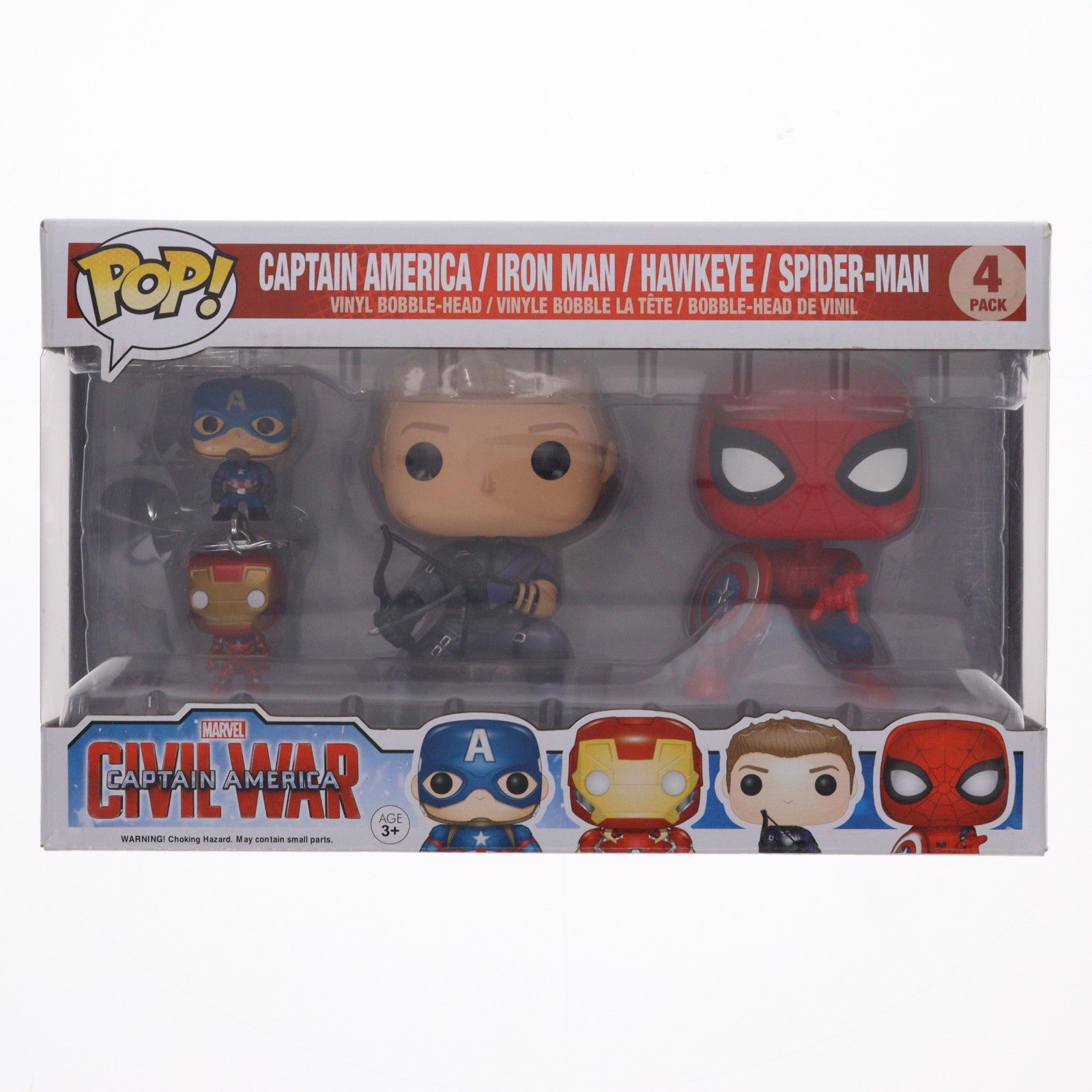 【中古即納】[FIG] POP! Marvel Series シビル・ウォー/キャプテン・アメリカ 4パック 完成品 フィギュア コミコンインターナショナル2016&原宿コミコン2016&トイサピエンス限定 FUNKO(ファンコ)/ホットトイズ(20160722)
