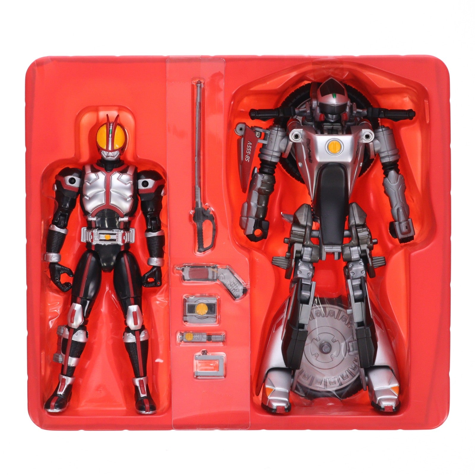 【中古即納】[FIG] S-RHF01(スーパーライダーヒーローシリーズ) 仮面ライダーファイズ&オートバジン 仮面ライダー555(ファイズ) 完成品 可動フィギュア バンダイ(20030329)