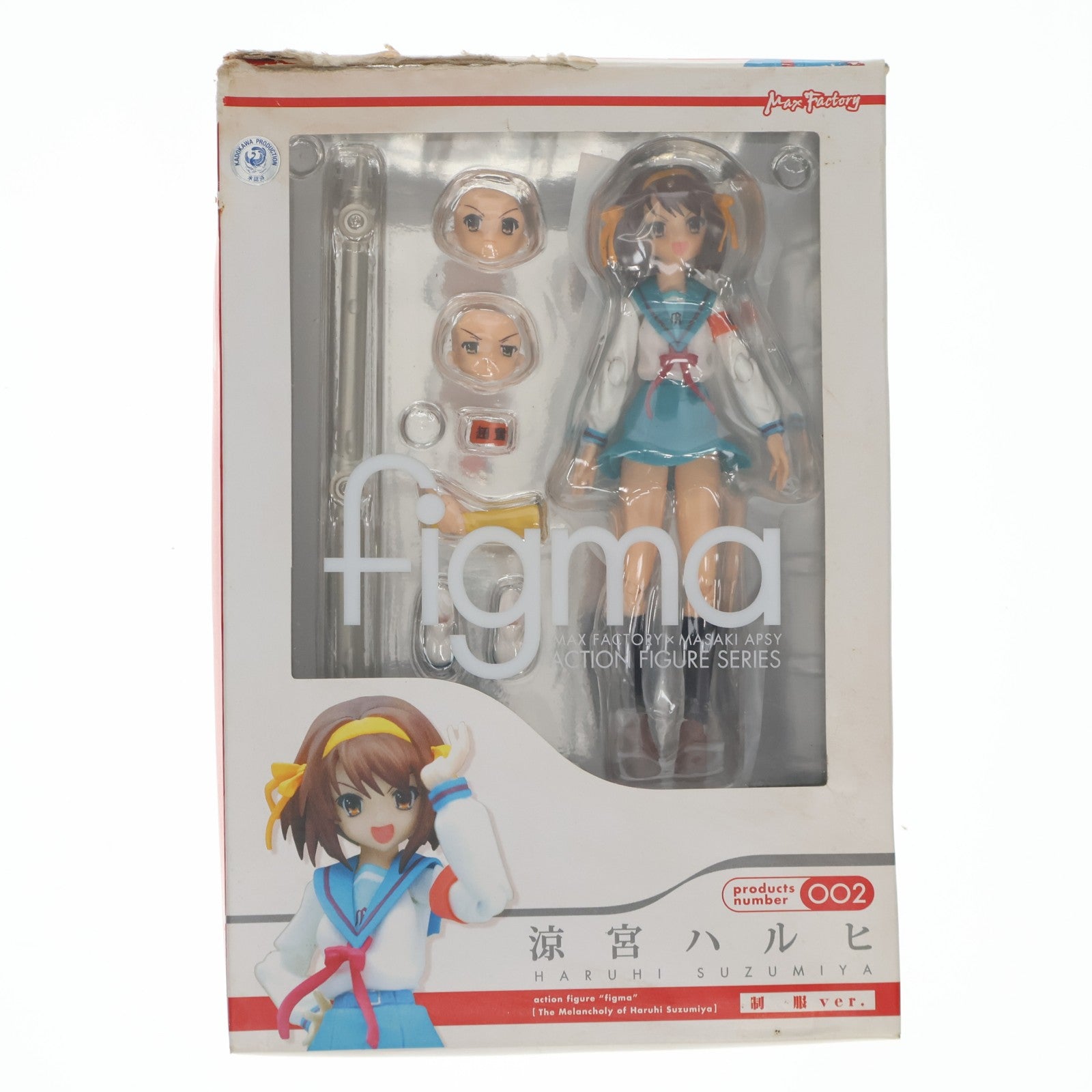 【中古即納】[FIG] figma(フィグマ) 002 涼宮ハルヒ(すずみやはるひ) 制服ver. 涼宮ハルヒの憂鬱 完成品 可動フィギュア マックスファクトリー(20080430)