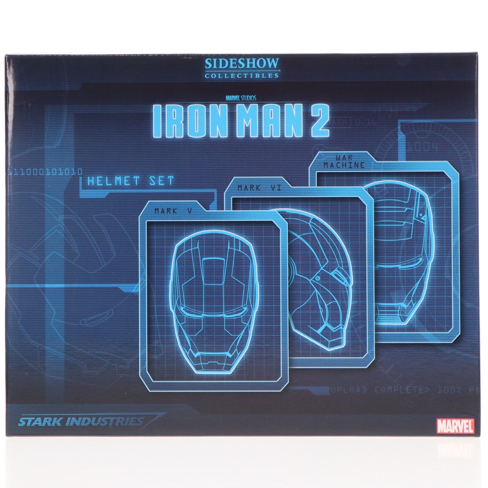【中古即納】[FIG] サンディエゴ コミコン(SDCC2011)限定 アイアンマン and ウォーマシン ヘルメット 3PK アイアンマン2 1/3 レプリカ 完成品 フィギュア サイドショウ(20111231)