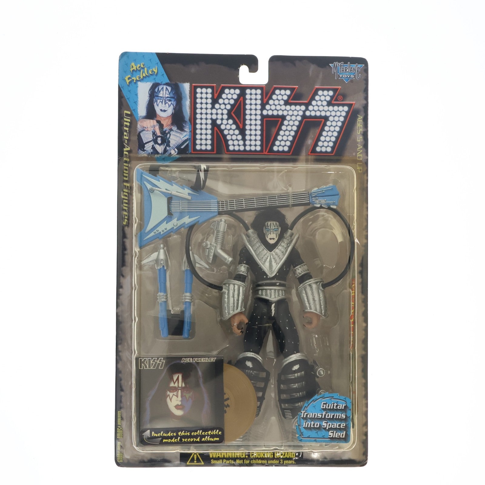 【中古即納】[FIG] キッス・ウルトラ・アクションフィギュア Ace Frehley(エース・フレーリー)(ミニチュアレコード付き) KISS 完成品 マクファーレン・トイズ(19971231)
