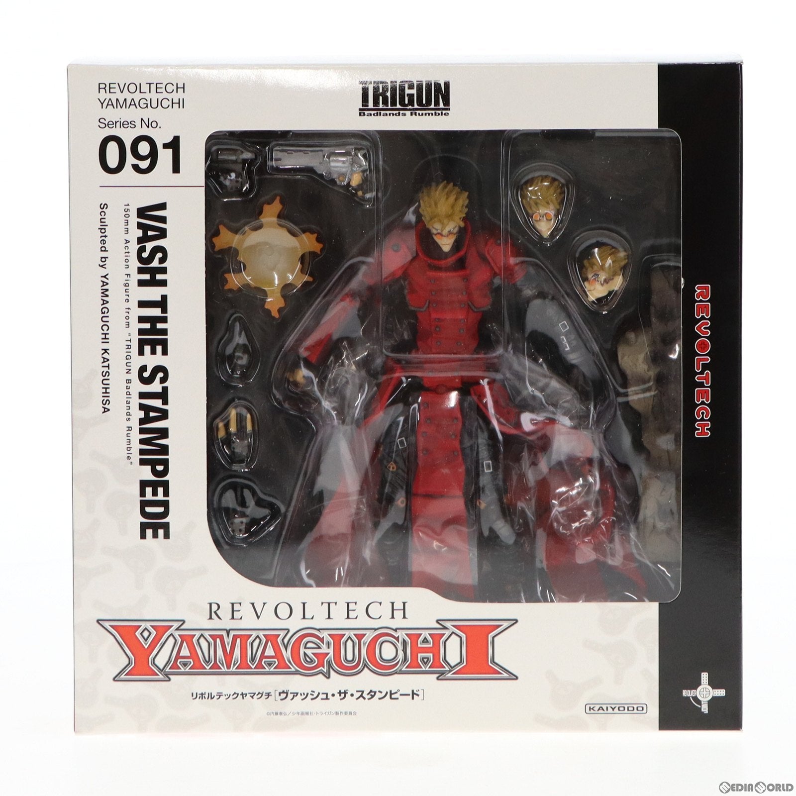 【中古即納】[FIG] リボルテックヤマグチ No.091 ヴァッシュ・ザ・スタンピード 劇場版TRIGUN Badlands Rumble(トライガン バッドランド ランブル) 完成品 可動フィギュア 海洋堂(20100615)