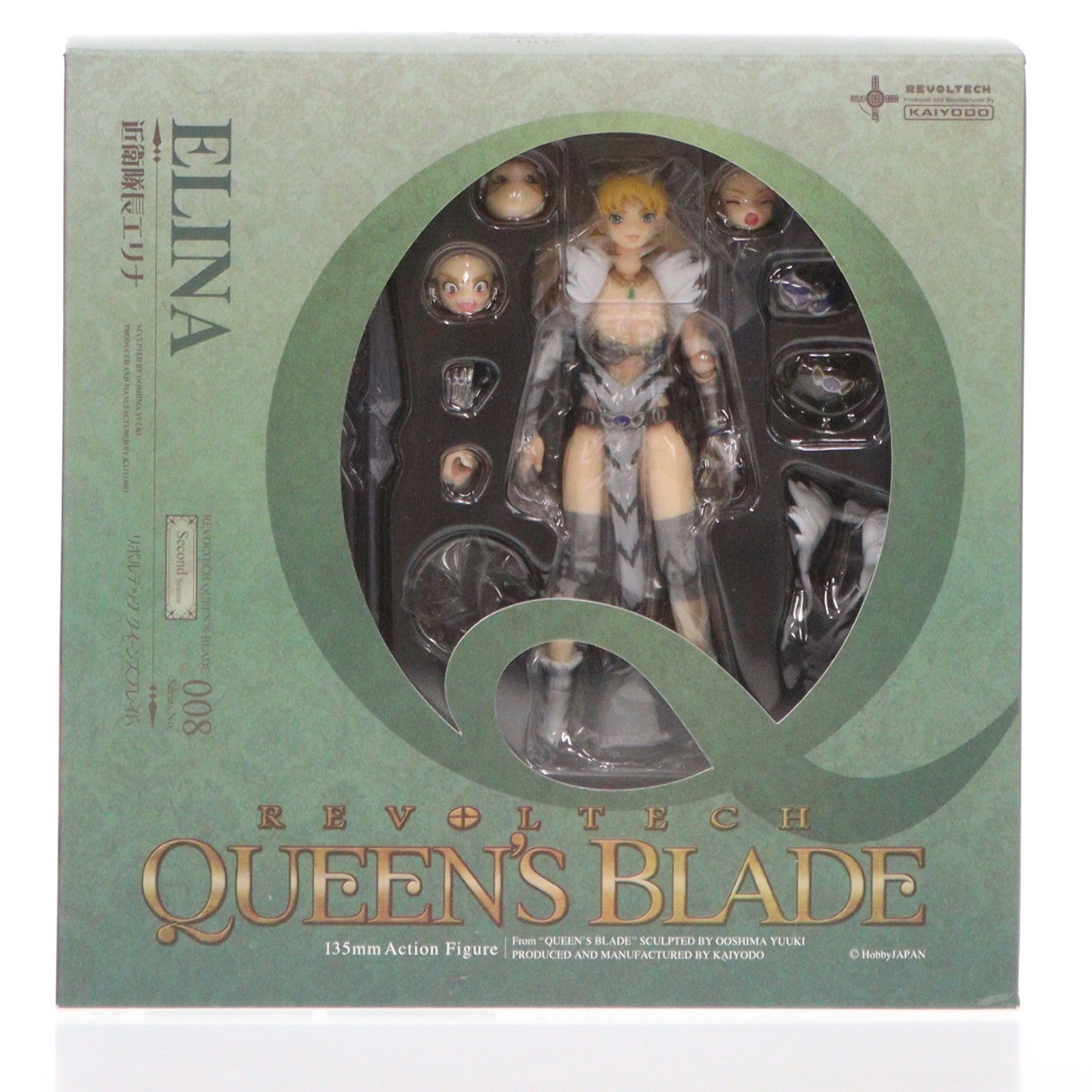 【中古即納】[FIG] リボルテック クイーンズブレイド No.008 近衛隊長エリナ クイーンズブレイド 1/12 完成品 可動フィギュア 海洋堂(20100130)
