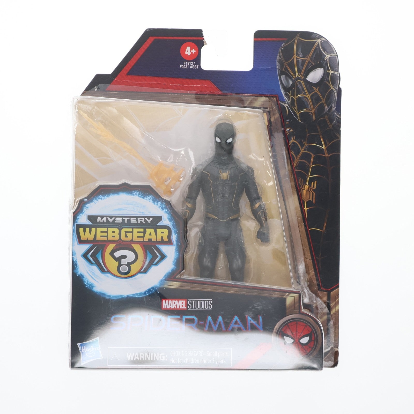 【中古即納】[FIG] ミステリー・ウェブギア スパイダーマン ブラック&ゴールドスーツ スパイダーマン:ノー・ウェイ・ホーム 完成品 6インチ アクションフィギュア(F1913) ハズブロ(20211231)