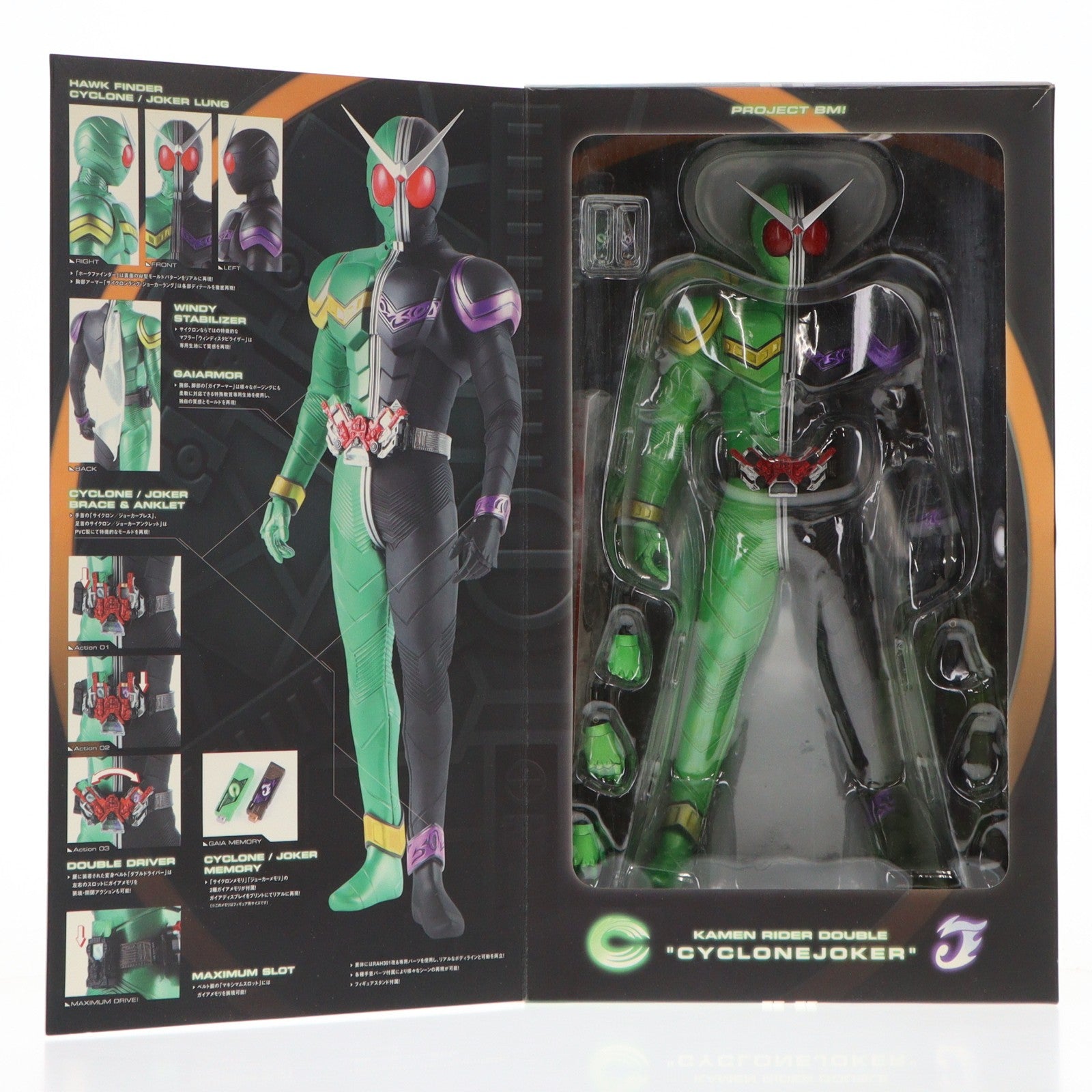 【中古即納】[FIG] PROJECT BM! No.32 PBM! 仮面ライダーW(ダブル) サイクロンジョーカー 完成品 可動フィギュア(MEDPBM032) メディコム・トイ(20100802)