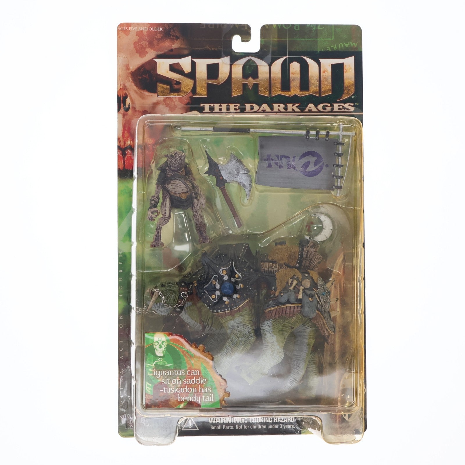 【中古即納】[FIG] スポーン・ウルトラ・アクションフィギュア シリーズ14 Iguantus and Tuskadon(イグアンタス&タスカドン) リペイント版 SPAWN THE DARK AGES(スポーン ダークエイジ) 完成品 可動フィギュア マクファーレン・トイズ(19991231)