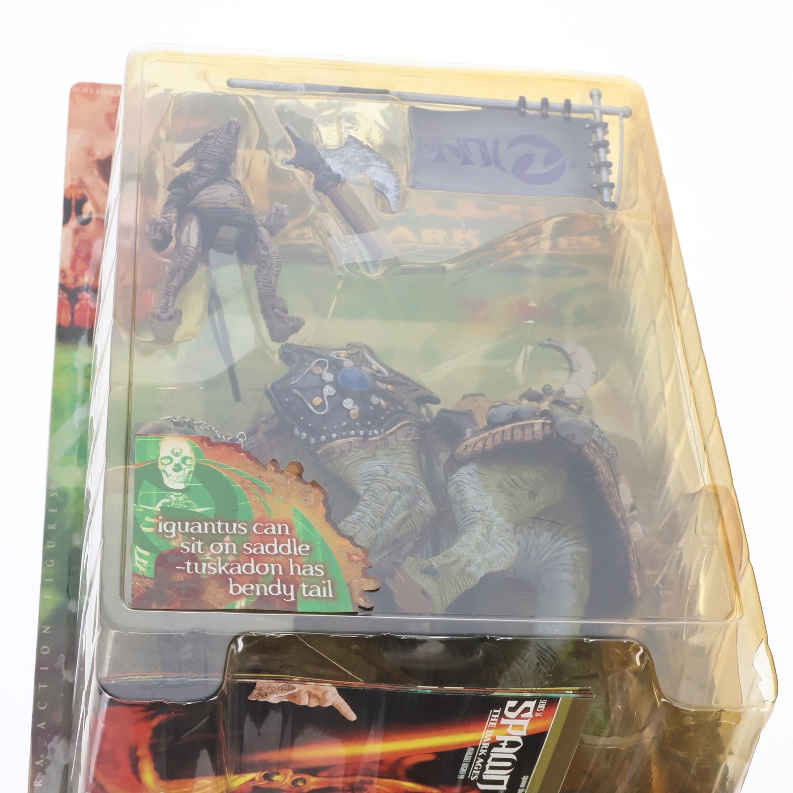 【中古即納】[FIG] スポーン・ウルトラ・アクションフィギュア シリーズ14 Iguantus and Tuskadon(イグアンタス&タスカドン) リペイント版 SPAWN THE DARK AGES(スポーン ダークエイジ) 完成品 可動フィギュア マクファーレン・トイズ(19991231)