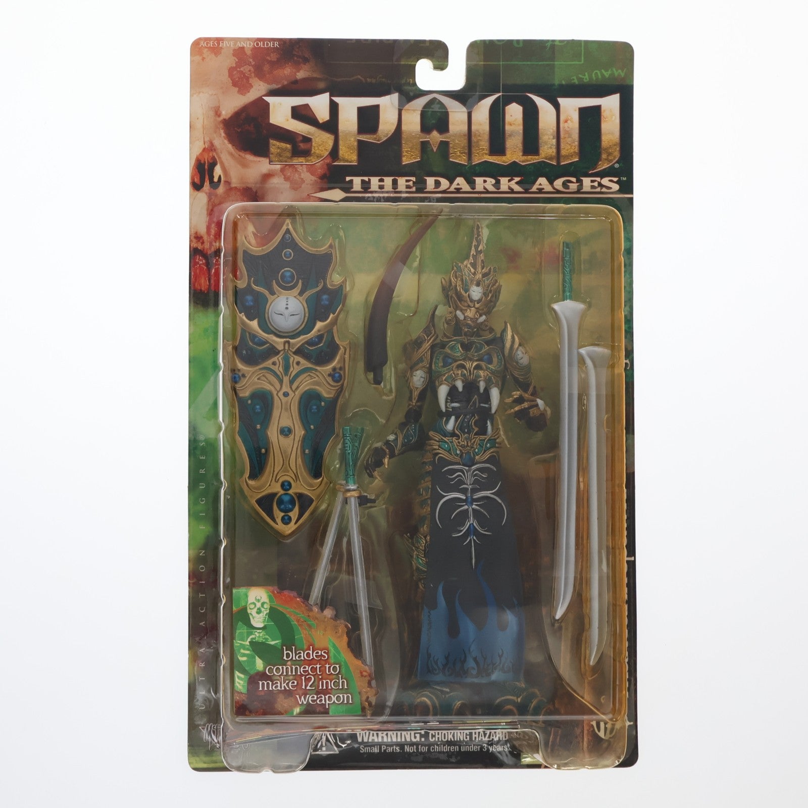 【中古即納】[FIG] スポーン・ウルトラ・アクションフィギュア シリーズ14 MANDARIN SPAWN(マンダリン・スポーン) リペイントVer.(ブルー) SPAWN THE DARK AGES(スポーン ダークエイジ) 完成品 可動フィギュア マクファーレン・トイズ(19990831)