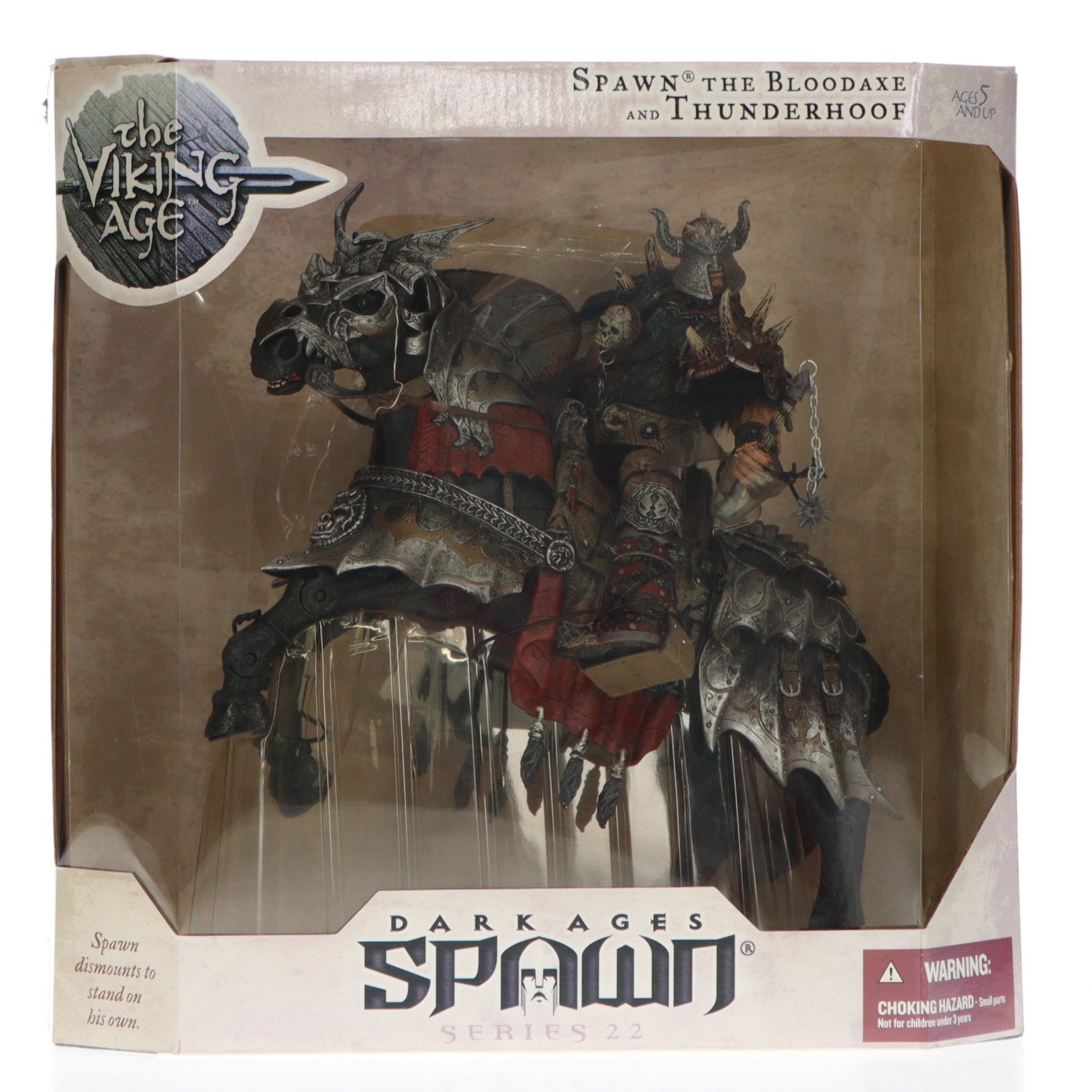 【中古即納】[FIG] スポーン・ウルトラ・アクションフィギュア シリーズ22 Spawn the Bloodaxe and Thunderhoof(スポーン・ザ・ブラッドアックス&サンダーフーフ) DARK AGES SPAWN:THE VIKING AGE 完成品 可動フィギュア マクファーレン・トイズ(20020731)