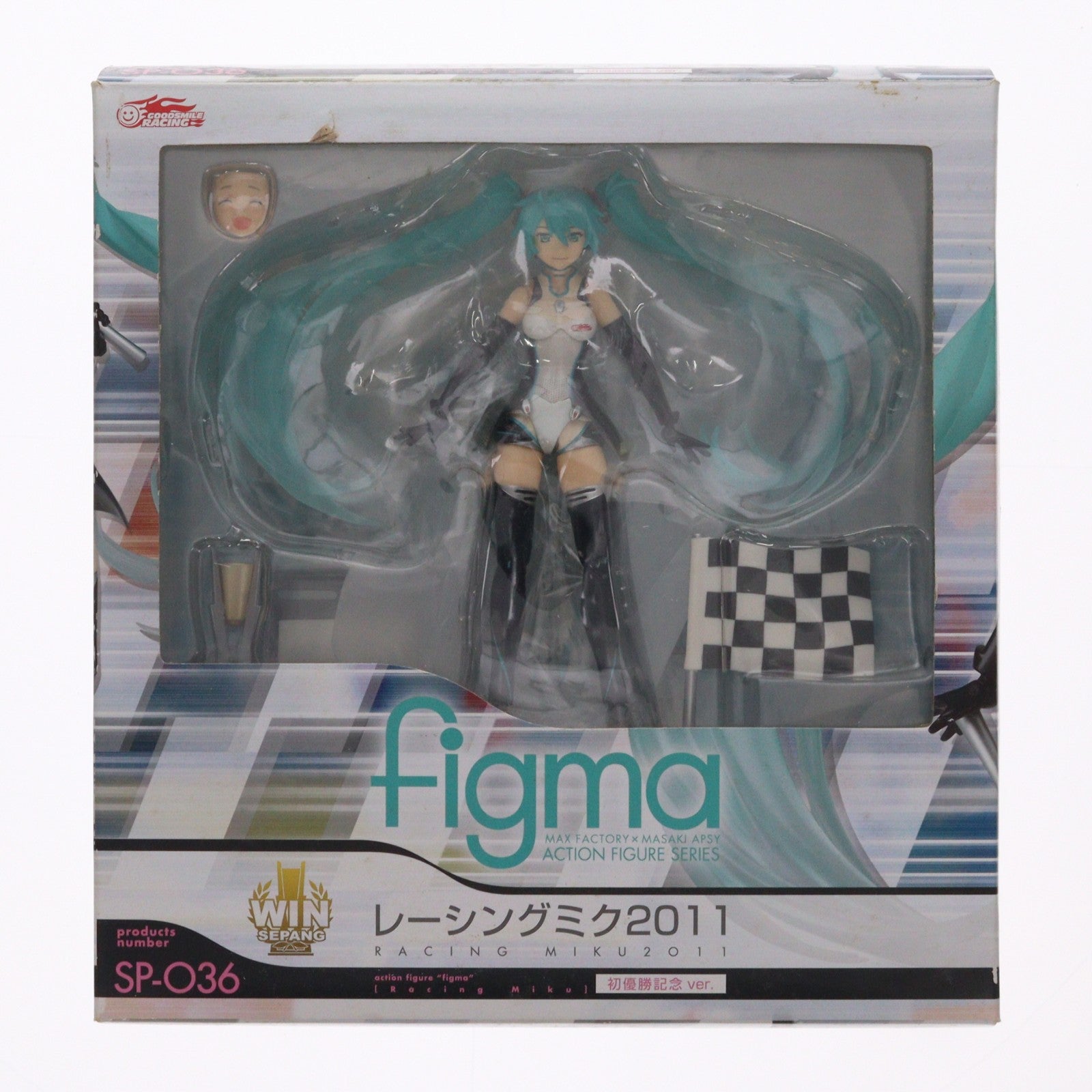 【中古即納】[FIG] ボーナスパーツ無し figma(フィグマ) SP-036 レーシングミク 2011初優勝記念 ver. 初音ミクGTプロジェクト GSR&Studie with TeamUKYO 個人スポンサー特典 完成品 可動フィギュア グッドスマイルレーシング(20111231)