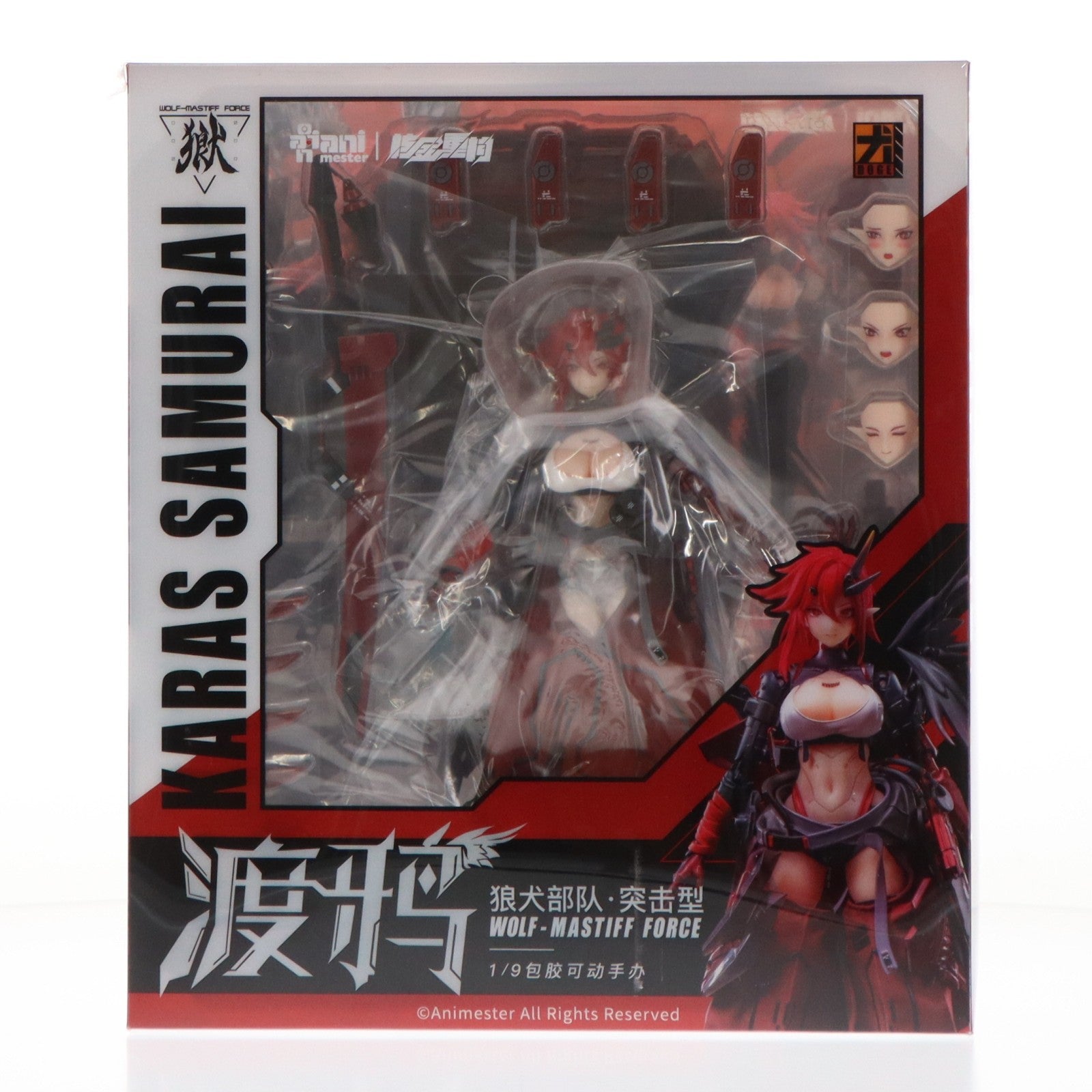 【中古即納】[FIG] 初回特典付属 WOLF-MASTIFF FORCE(ウルフマスティフフォース) 鴉侍 1/9 完成品 シームレスアクションフィギュア AniMester(アニメスター)(20260116)