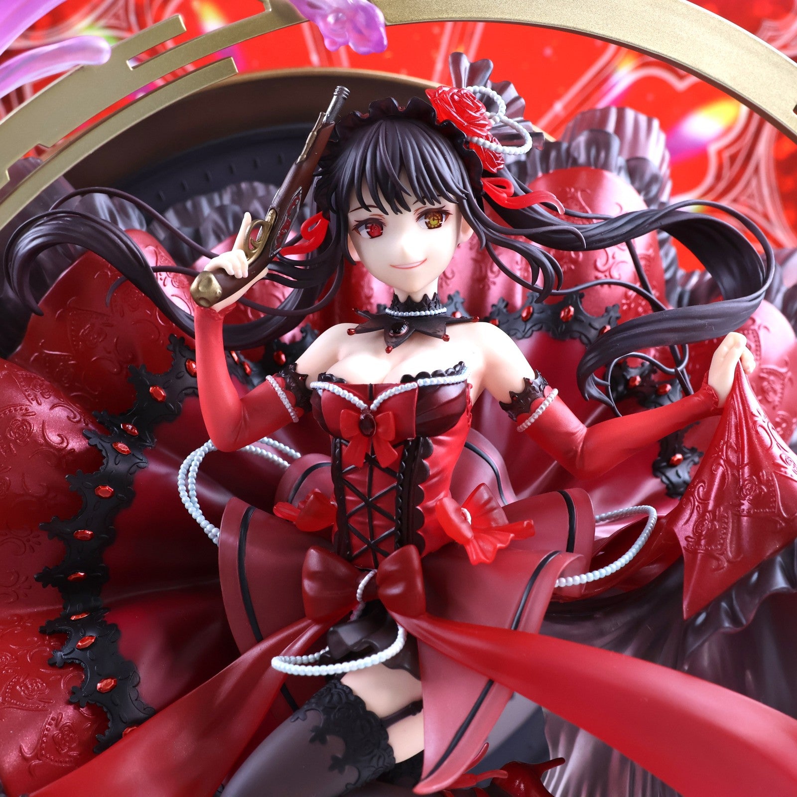 【中古即納】[FIG] 公式通販&Amazon限定特典 SHIBUYA SCRAMBLE FIGURE 時崎狂三(ときさくくるみ) - Pigeon Blood Ruby Dress Ver. - デート・ア・バレット 1/7 完成品 フィギュア eStream/アルファサテライト(20211130)