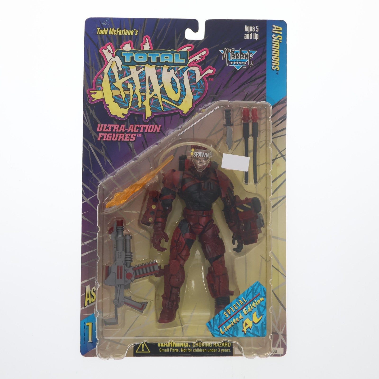 【中古即納】[FIG] トータル・カオス・ウルトラ・アクションフィギュア Al Simmons(アル・シモンズ)(赤) TOTAL CHAOS シリーズ1 完成品 可動フィギュア マクファーレン・トイズ(19961231)