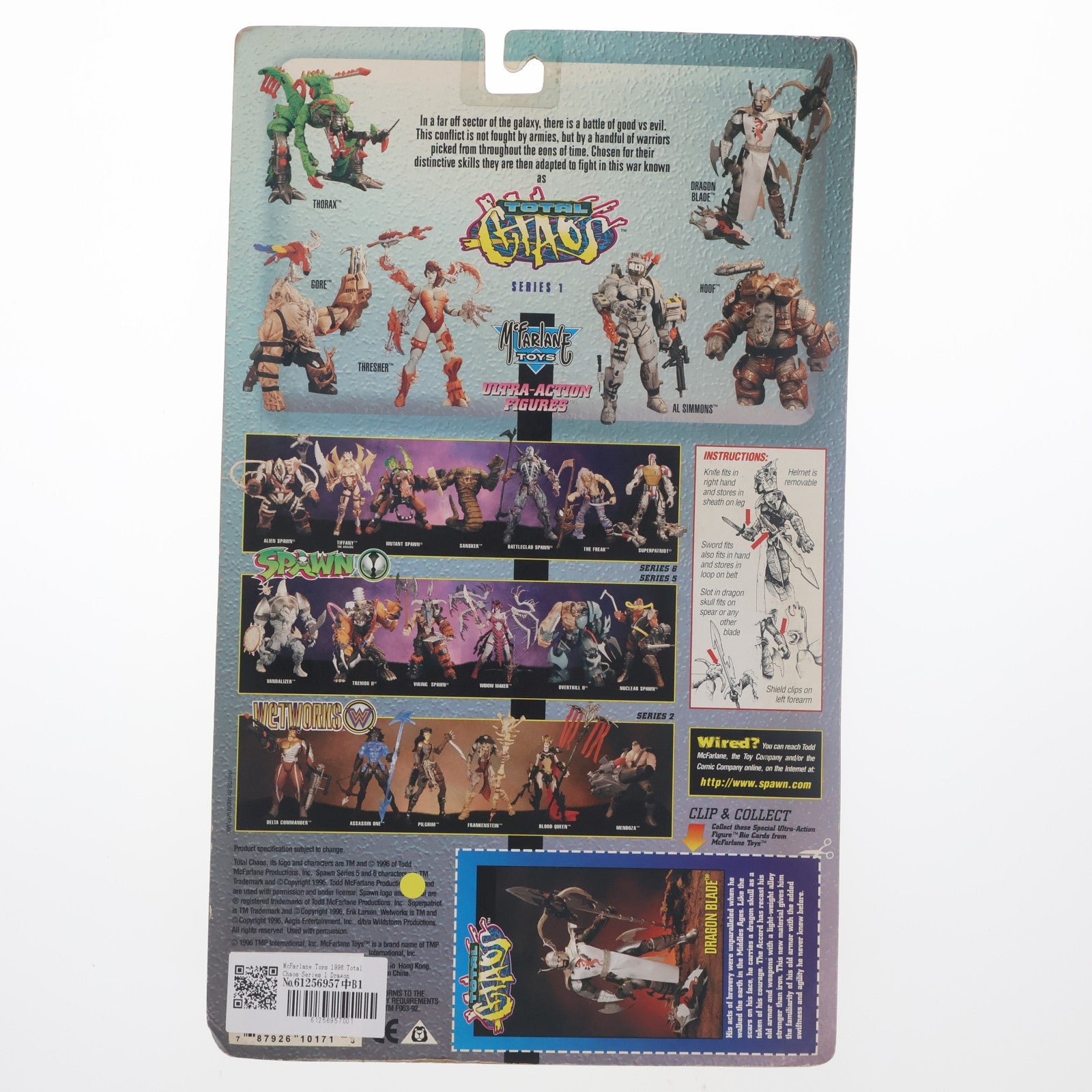 【中古即納】[FIG] トータル・カオス・ウルトラ・アクションフィギュア Dragon Blade(ドラゴン・ブレード) 鎧ブラックヴァリアント TOTAL CHAOS シリーズ1 完成品 可動フィギュア(海外流通版) マクファーレン・トイズ(19961231)