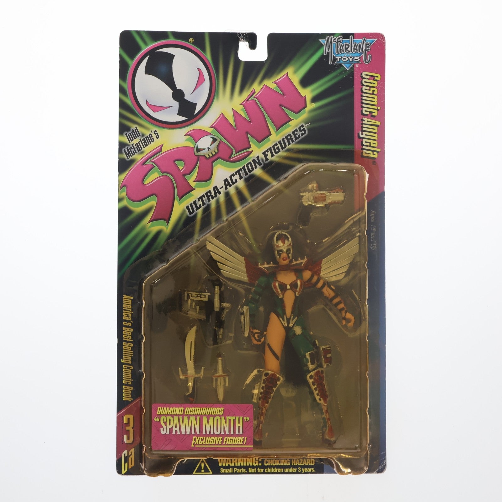 【中古即納】[FIG] スポーン・ウルトラ・アクションフィギュア シリーズ3 コズミックアンジェラ(グリーン) 完成品 可動フィギュア マクファーレン・トイズ(19991231)