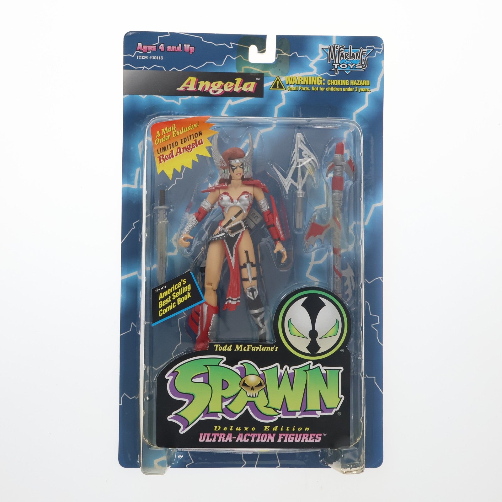 【中古即納】[FIG] MTCC限定 スポーン・ウルトラ・アクションフィギュア レッドアンジェラ レッドアロースティッカー SPAWN 完成品 可動フィギュア(10113) マクファーレン・トイズ(19991231)