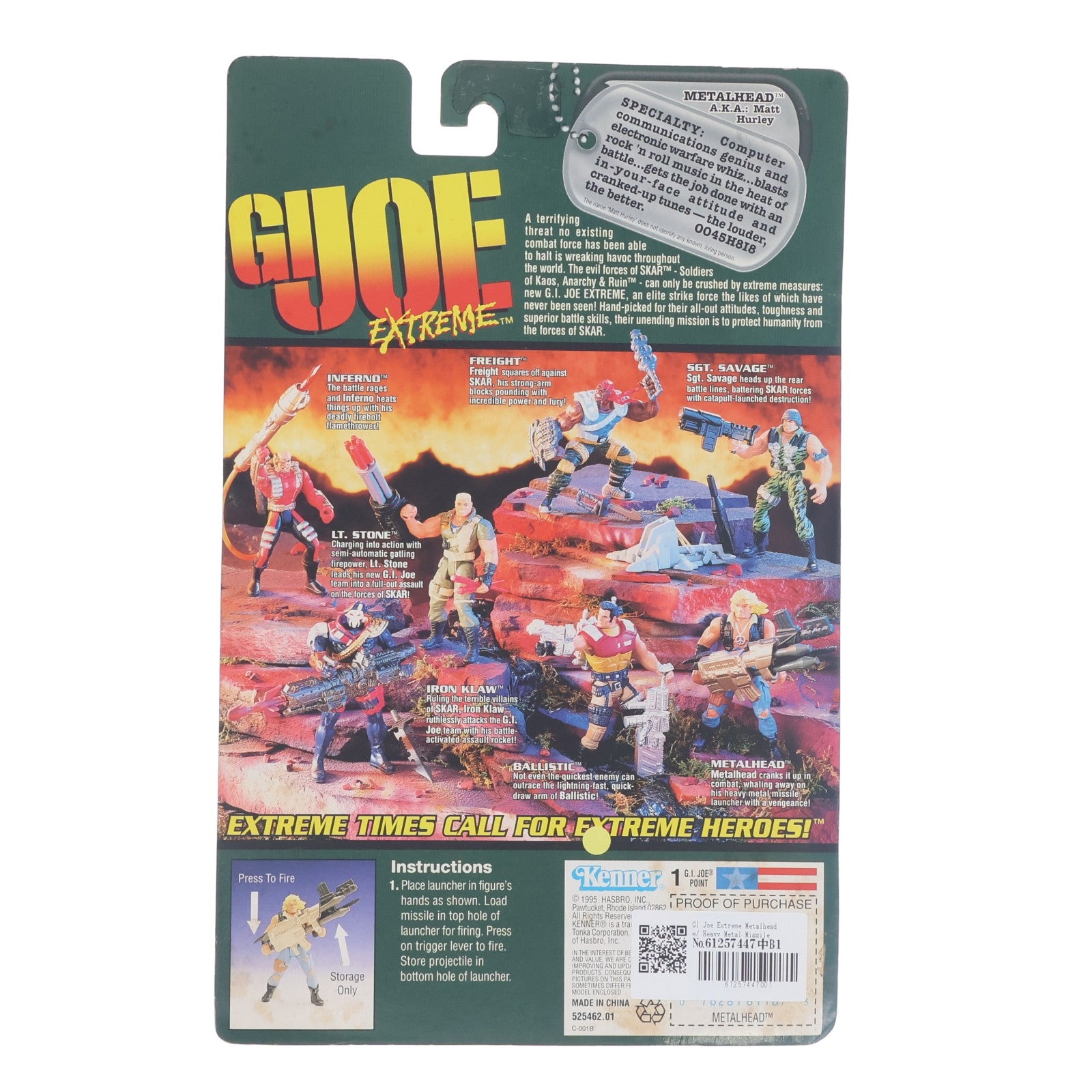 【中古即納】[FIG] Metalhead(メタルヘッド) with Heavy Metal Missile Launcher G.I. JOE Extreme(G.I.ジョー エクストリーム) 完成品 アクションフィギュア(81167) Kenner(ケナー)(19951231)