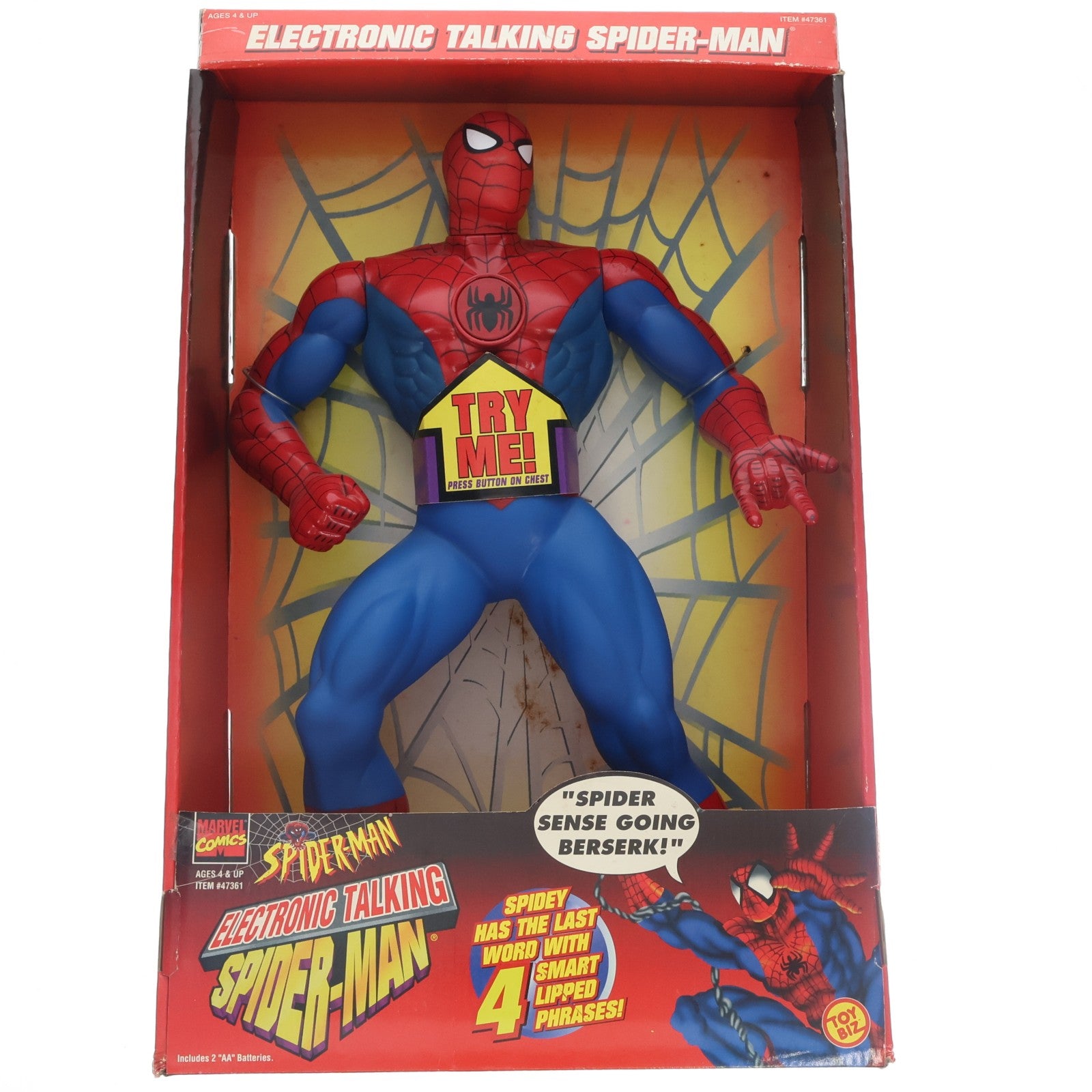 【中古即納】[FIG] スパイダーマン 15インチ エレクトロニックトーキングフィギュア 完成品 TOY BIZ(トイビズ)(19991231)
