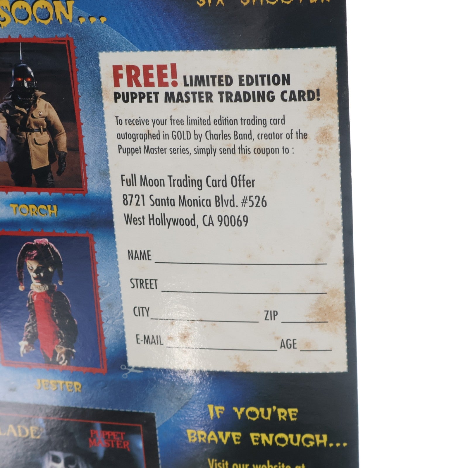 【中古即納】[FIG] BASED ON THE HIT FILM SERIES BLADE(ブレイド)(グレー衣装/ナイフ・フック銀) パペット・マスター 完成品 アクションフィギュア フルムーントイズ(19971231)