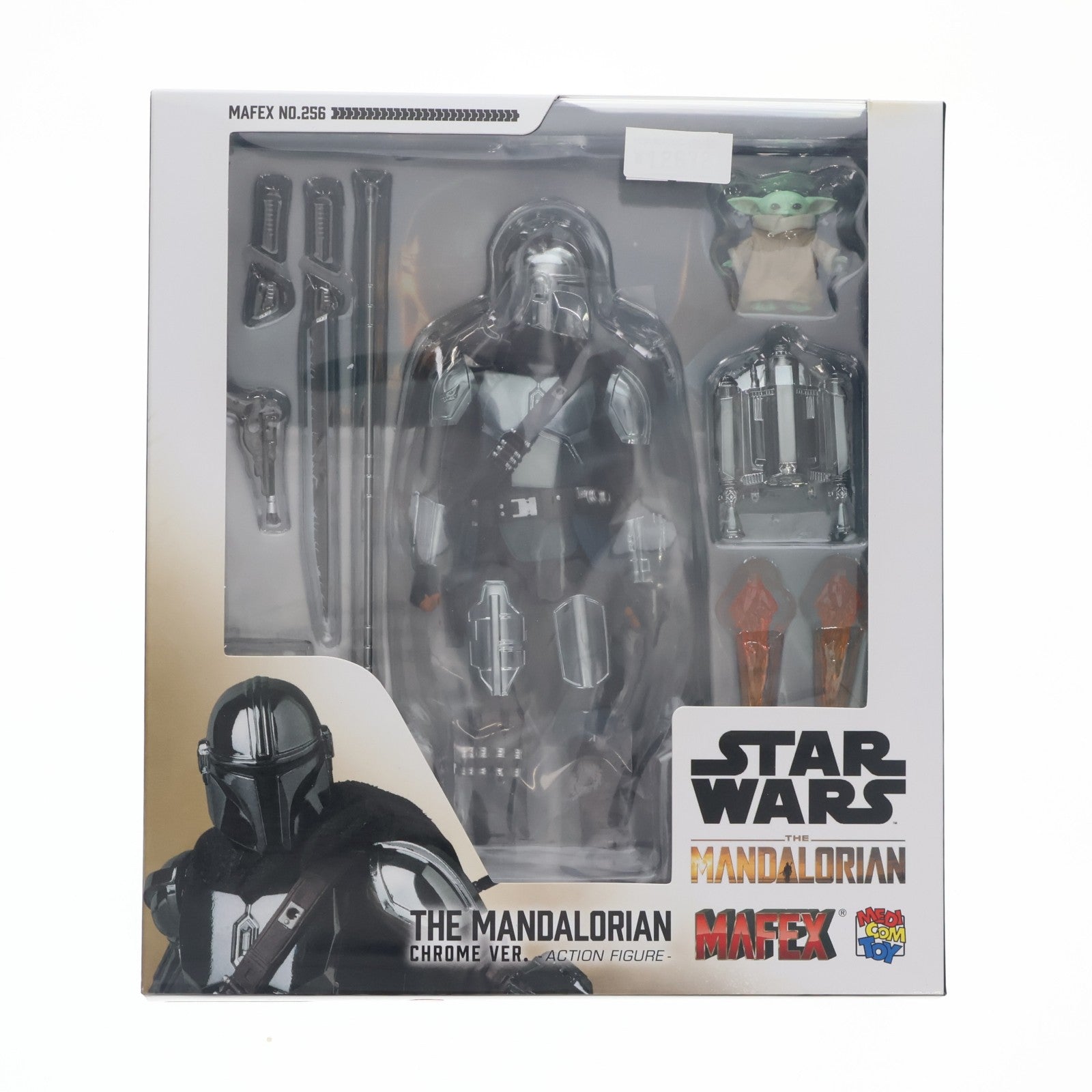 【中古即納】[FIG] マフェックス No.256 MAFEX THE MANDALORIAN(マンダロリアン) CHROME Ver. STAR WARS(スター・ウォーズ) マンダロリアン 完成品 可動フィギュア メディコム・トイ(20250418)