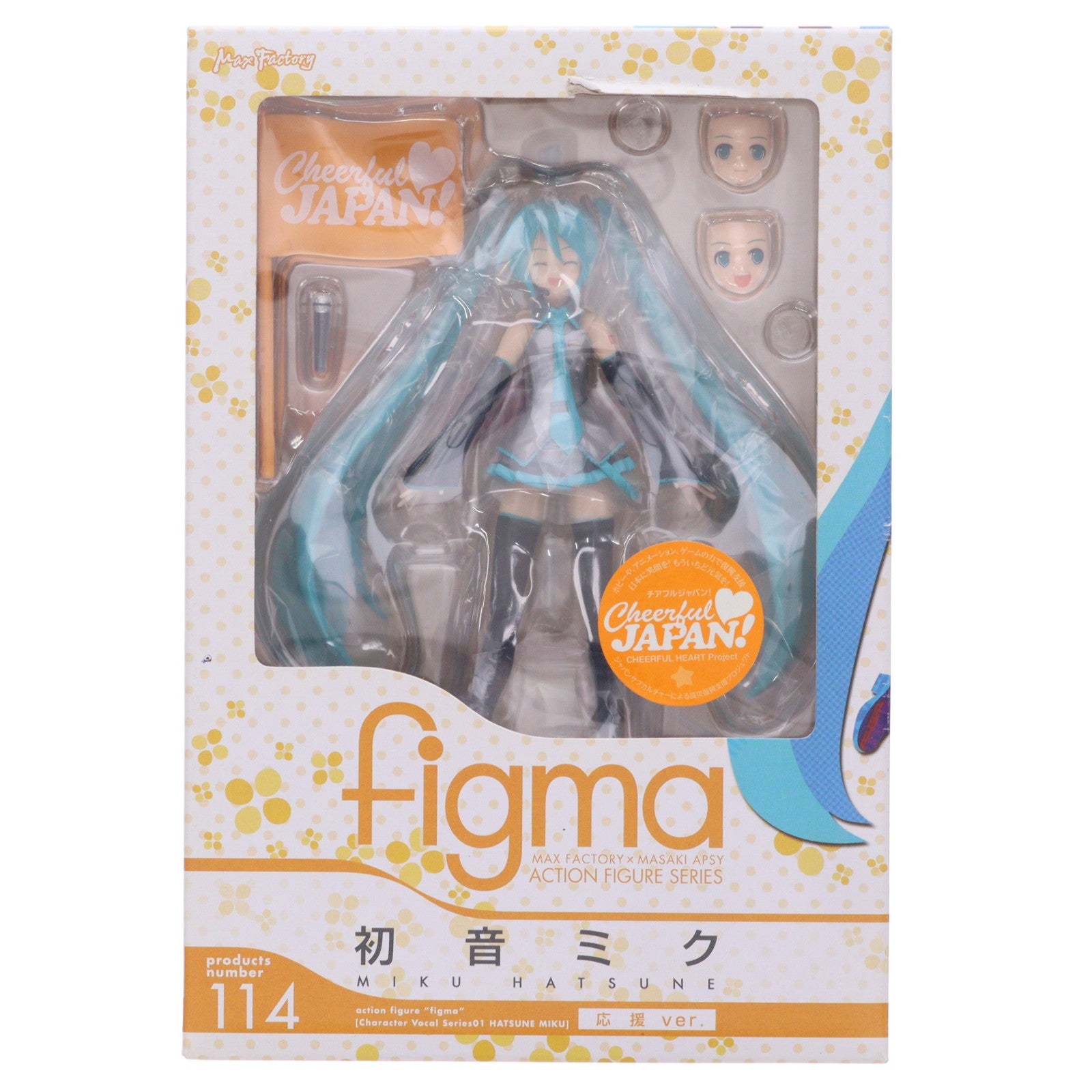 【中古即納】[FIG] figma(フィグマ) 114 初音ミク 応援ver. キャラクター・ボーカル・シリーズ01 完成品 可動フィギュア マックスファクトリー(20111130)
