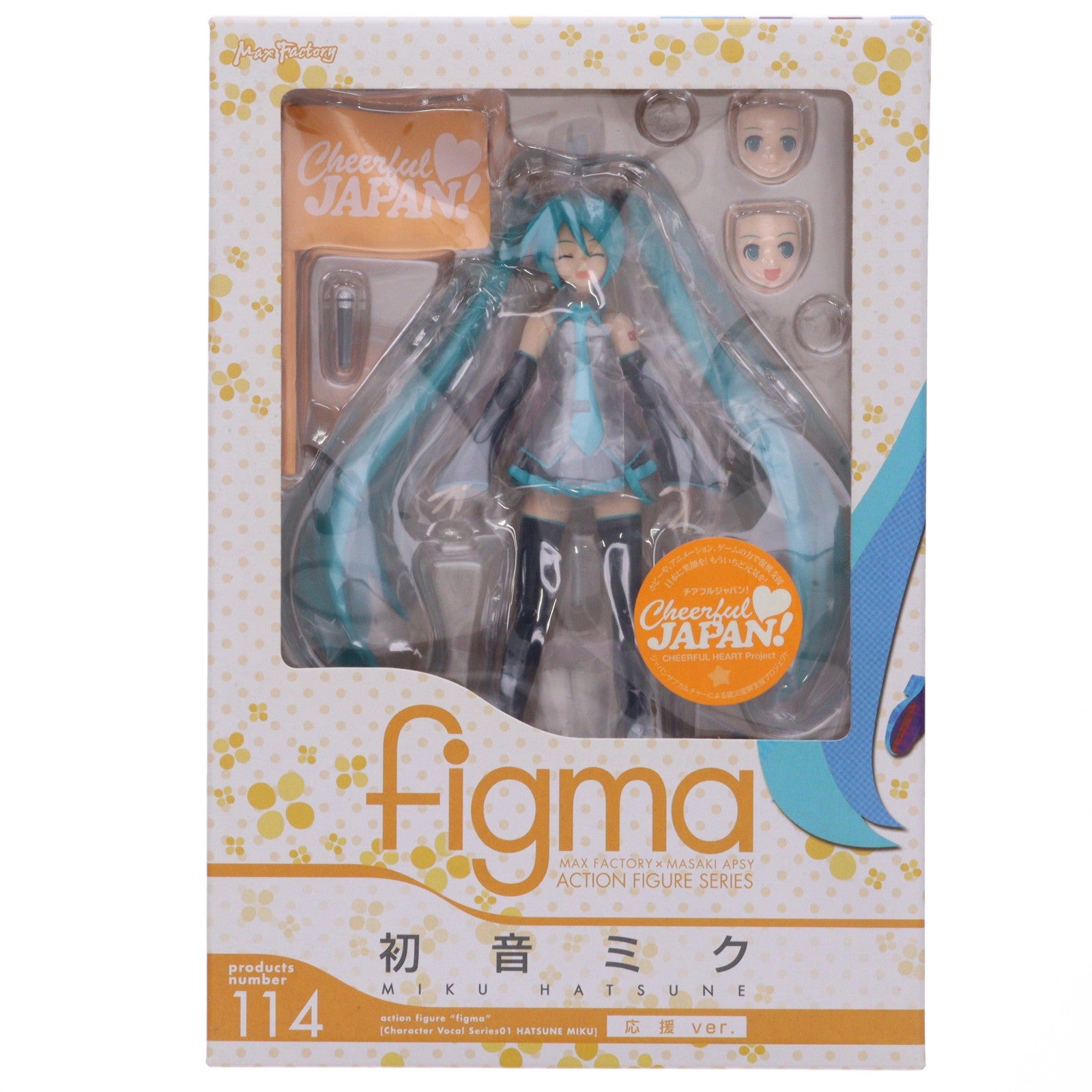 【中古即納】[FIG] figma(フィグマ) 114 初音ミク 応援ver. キャラクター・ボーカル・シリーズ01 完成品 可動フィギュア マックスファクトリー(20111130)