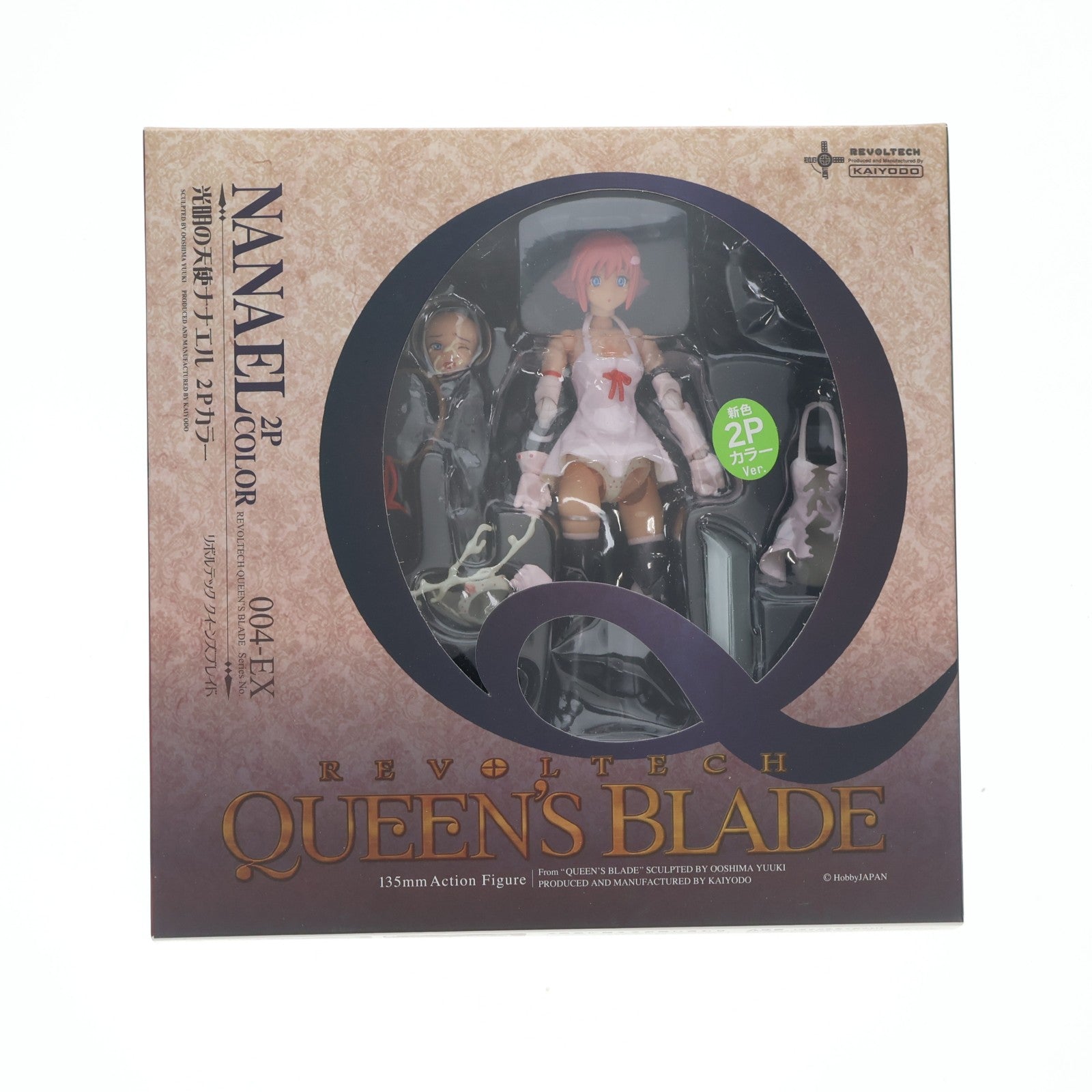 【中古即納】[FIG] リボルテック クイーンズブレイド No.004EX 光明の天使ナナエル 2Pカラー 1/12 完成品 可動フィギュア 海洋堂(20091201)