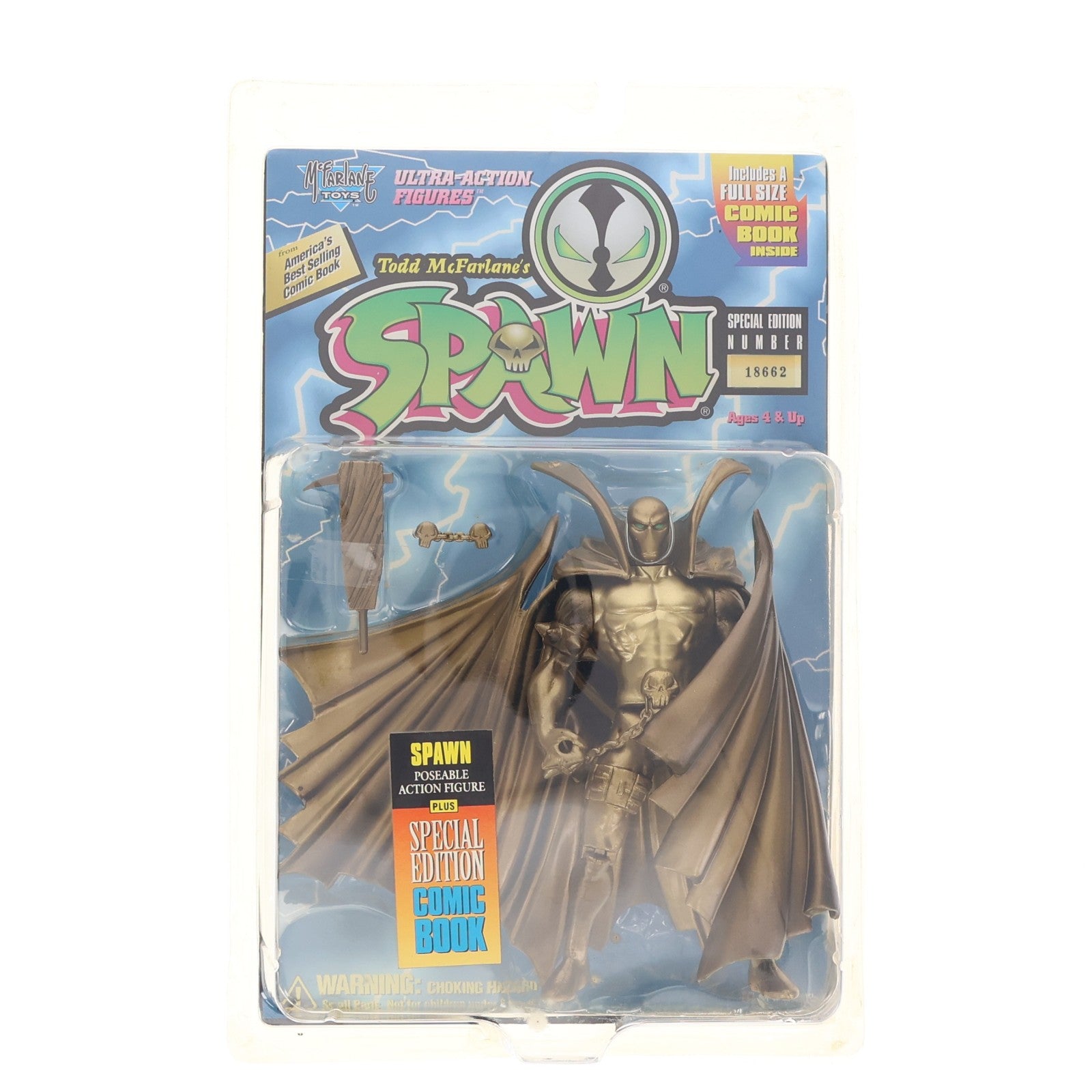 【中古即納】[FIG] スポーン・ウルトラ・アクションフィギュア スポーン ゴールドver. SPAWN 完成品 可動フィギュア マクファーレン・トイズ(19991231)