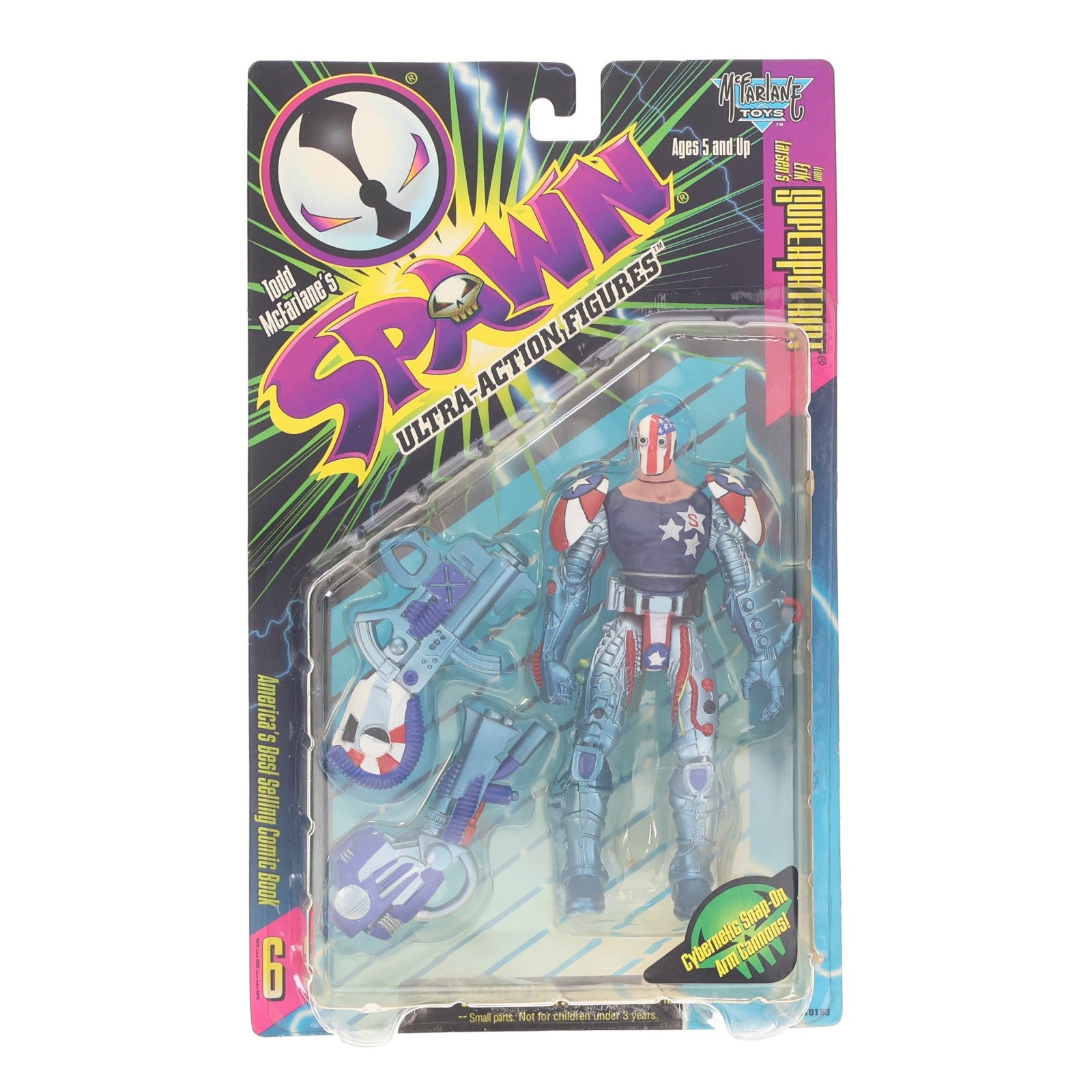 【中古即納】[FIG] スポーン・ウルトラ・アクションフィギュア シリーズ6 Superpatriot(スーパーパトリオット) リペイントver. SPAWN 完成品 可動フィギュア マクファーレン・トイズ(19961231)
